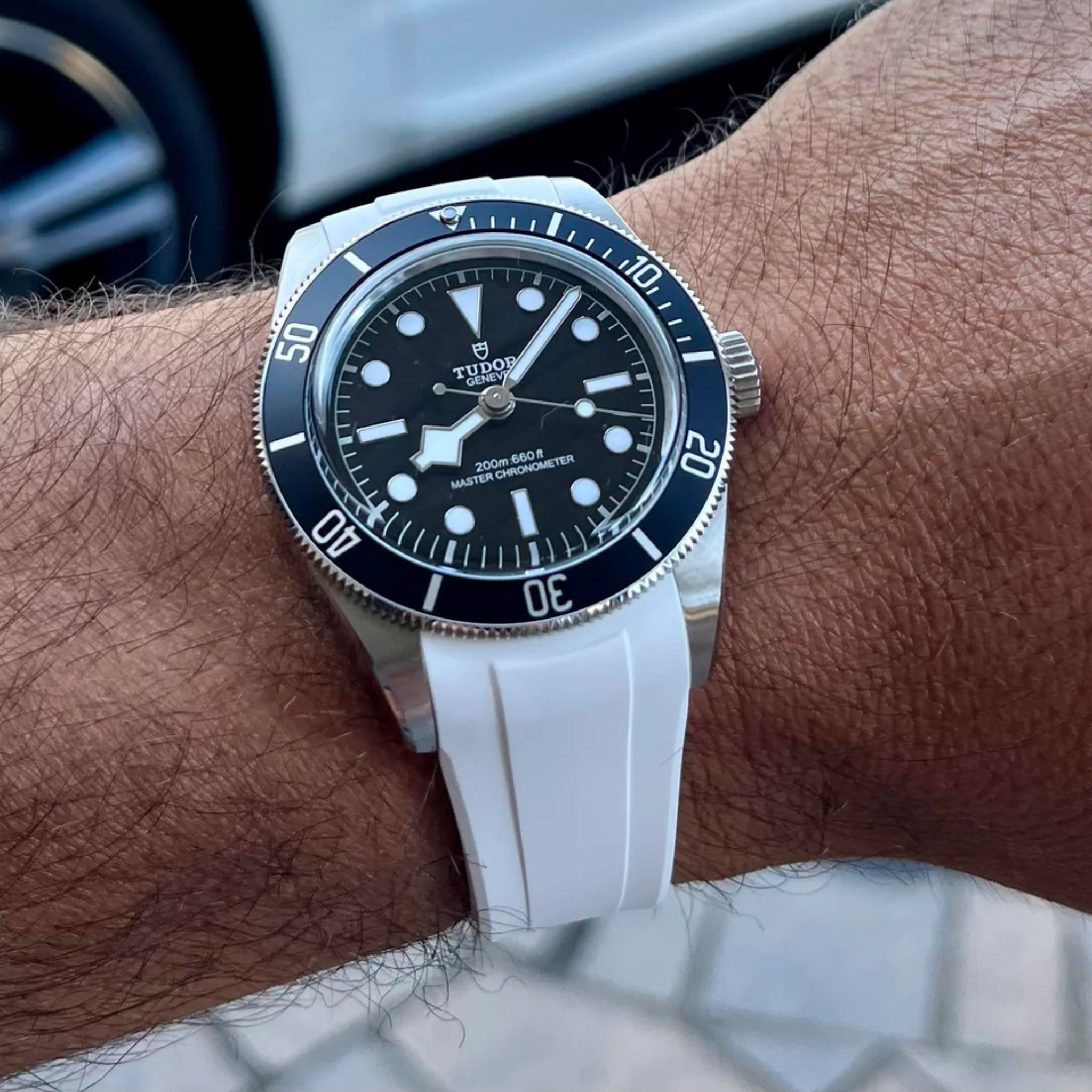 Kautschukarmband - Für alle Tudor Black Bay Modelle - Weiss - Helvetus DE