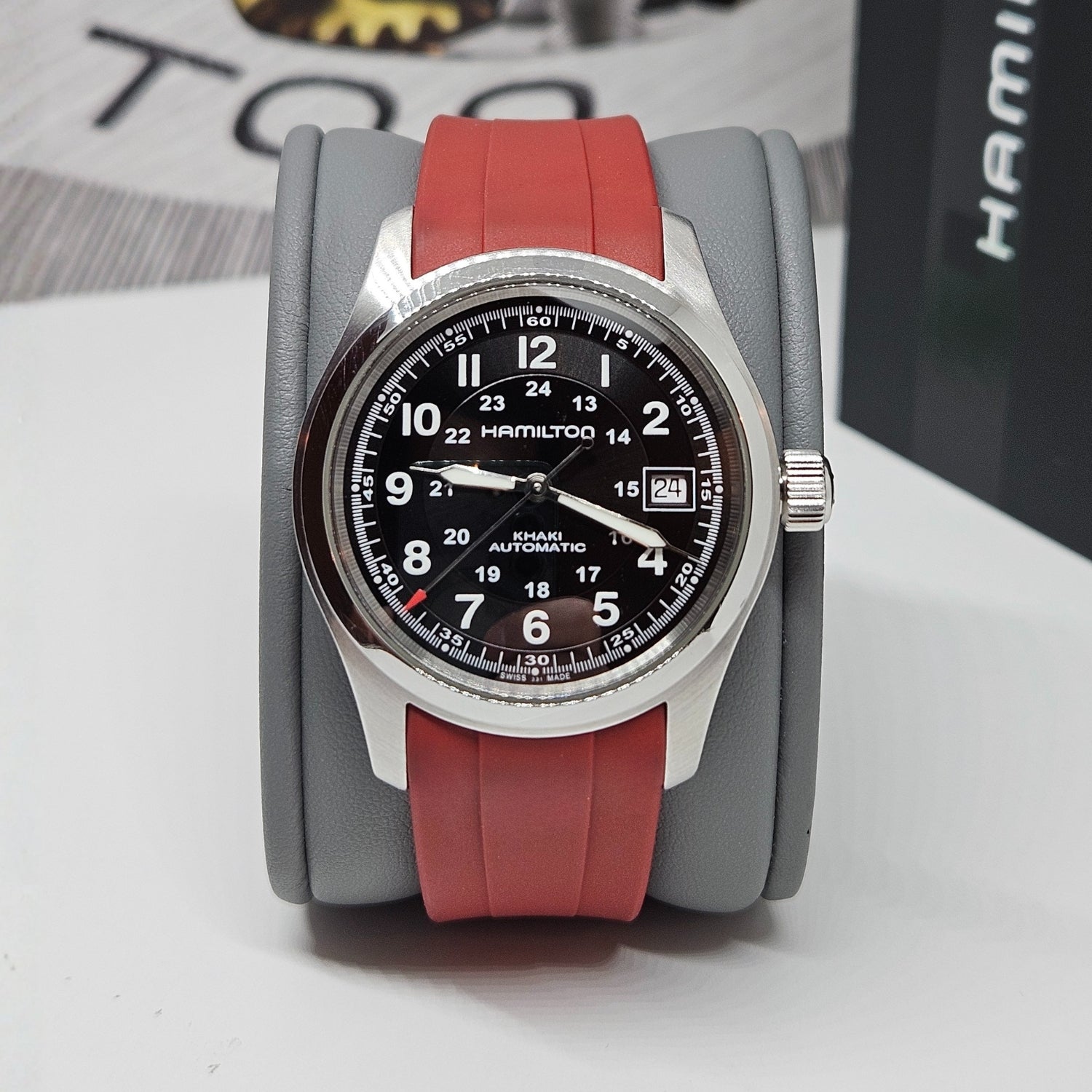 Kautschukarmband für Hamilton Khaki Field (38mm/40mm/42mm) - Bordeaux - Helvetus DE
