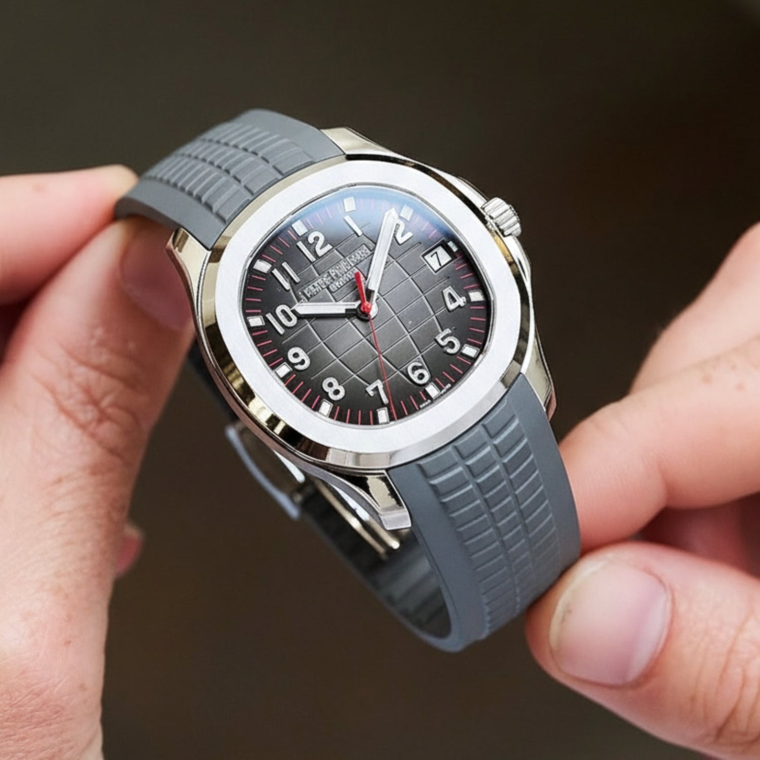 Kautschukarmband – Für Patek Philippe Aquanaut – Grau - Helvetus DE