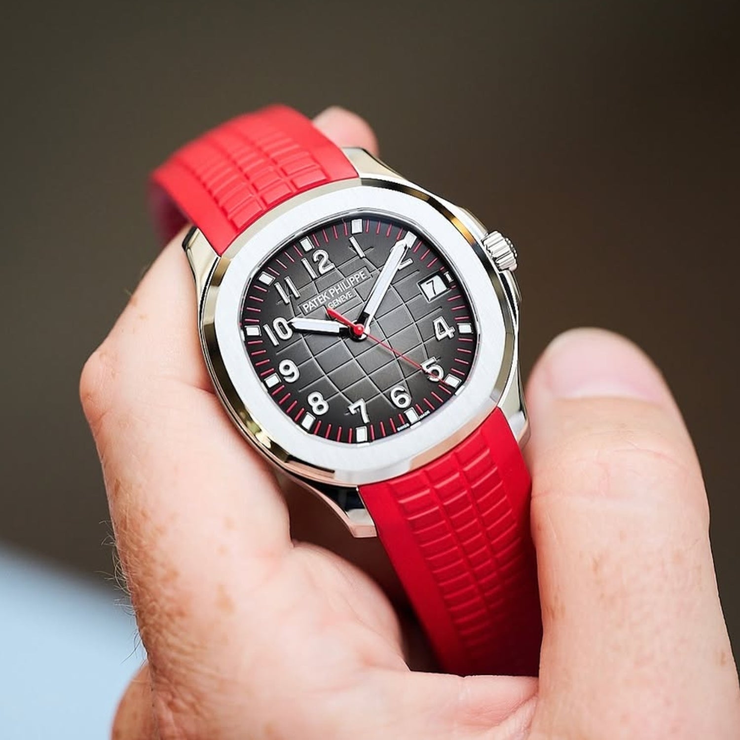 Kautschukarmband – Für Patek Philippe Aquanaut – Rot - Helvetus DE