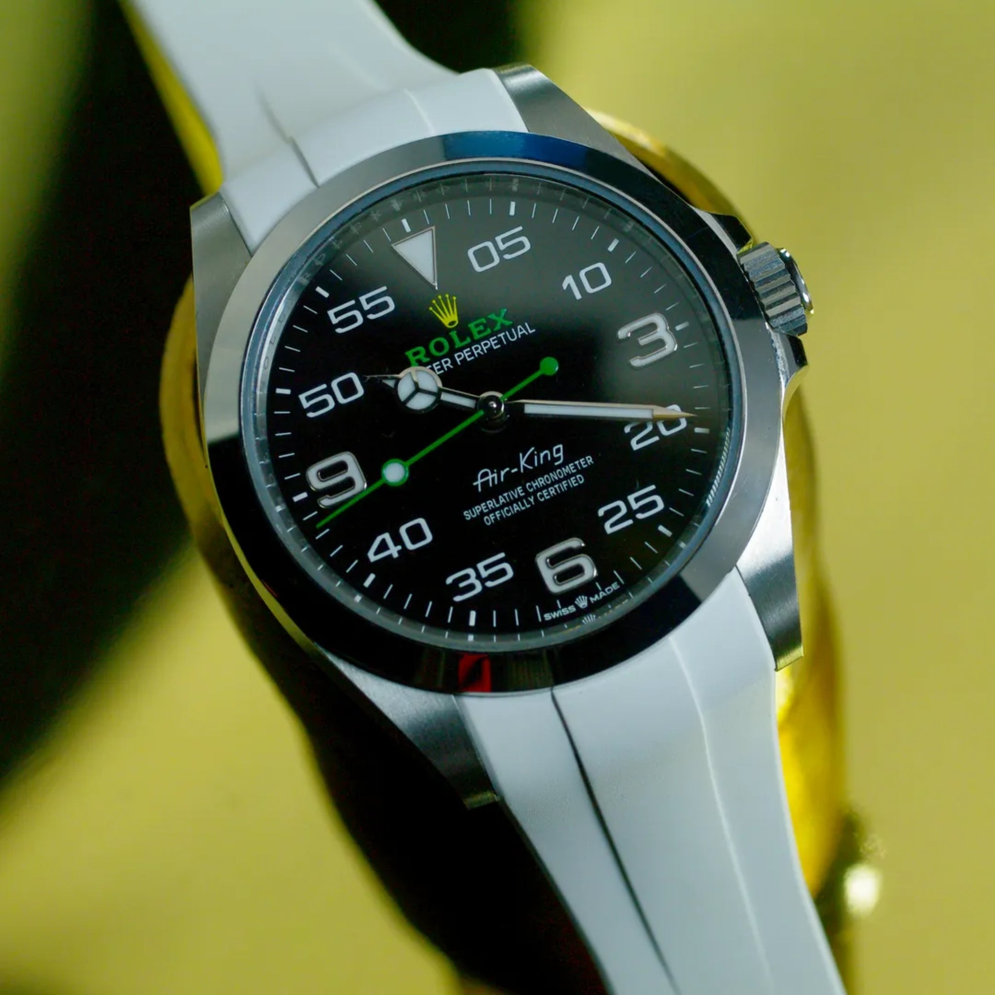Kautschukarmband für Rolex Air - King 126900/116900 – Weiss - Helvetus DE