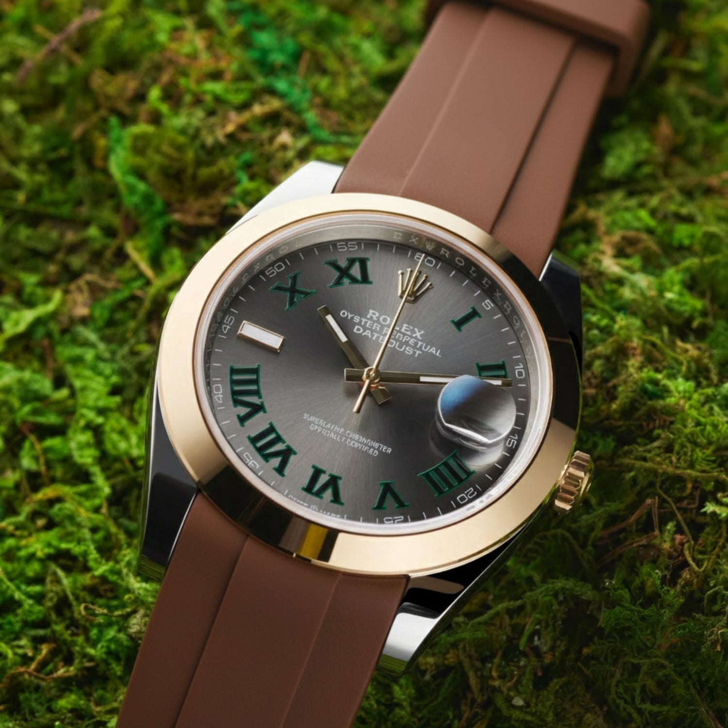 Kautschukarmband für Rolex Datejust 41mm – Braun - Helvetus DE