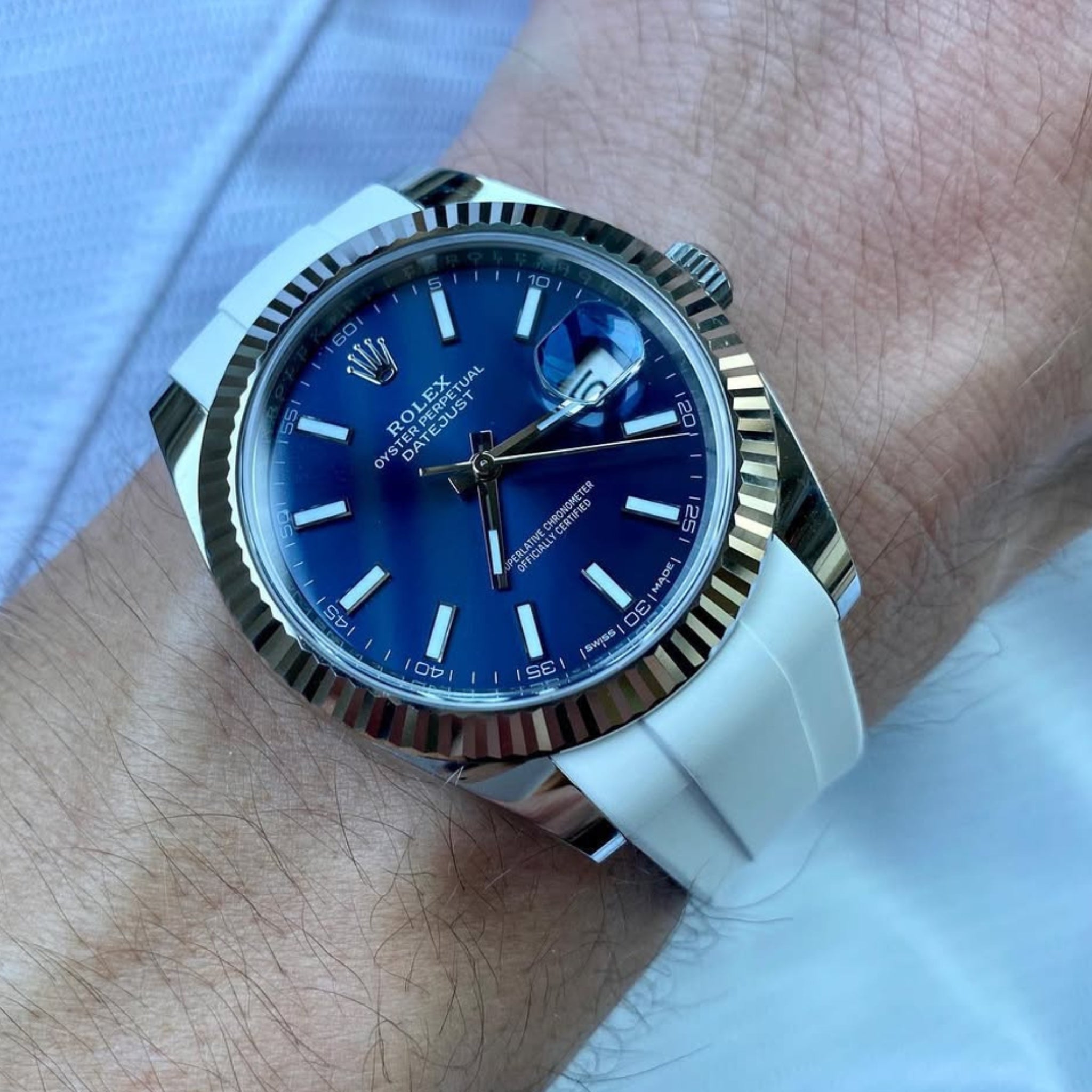 Kautschukarmband für Rolex Datejust 41mm – Weiss - Helvetus DE