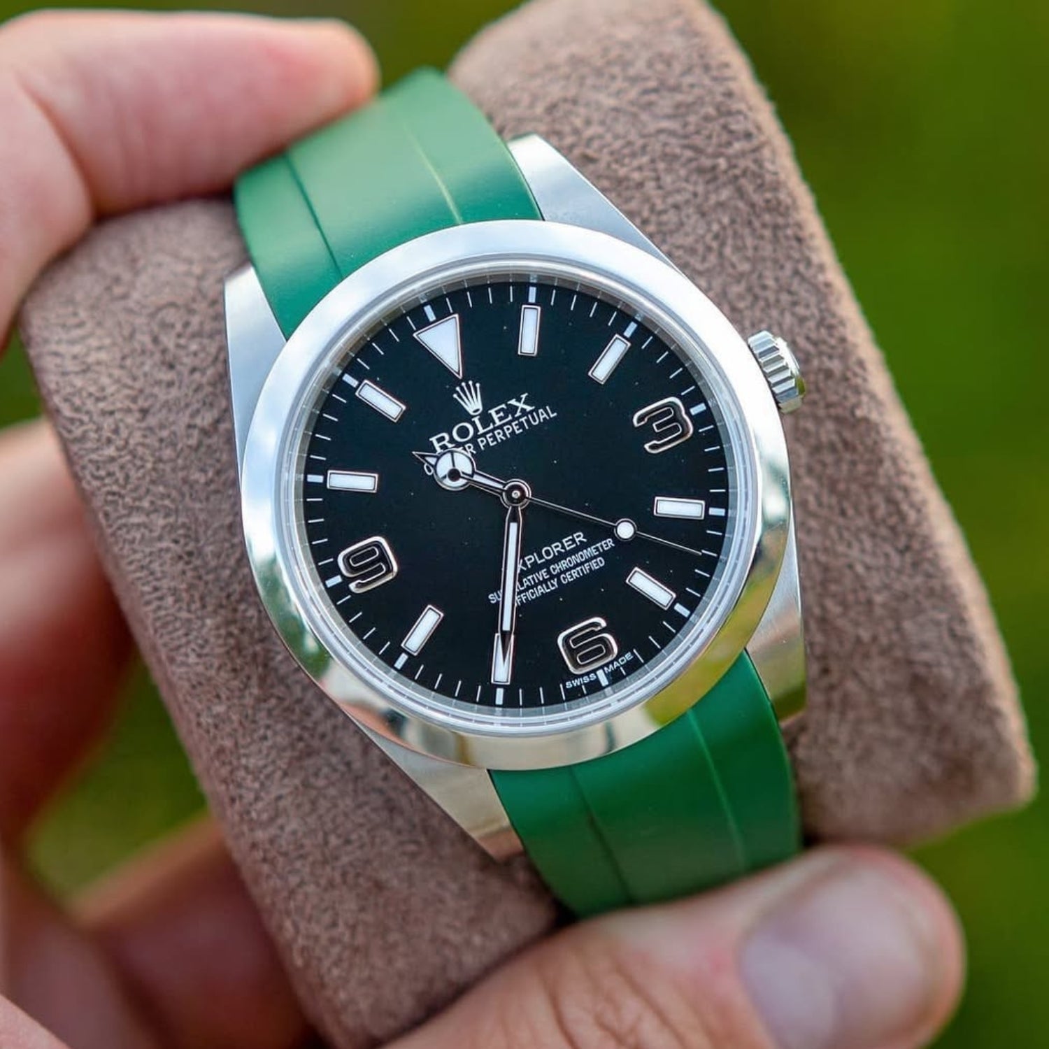 Kautschukarmband für Rolex Explorer I – Grün - Helvetus DE