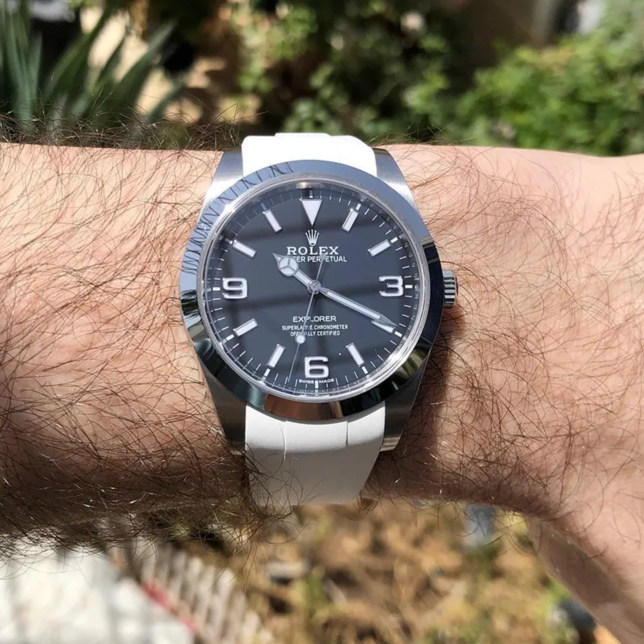 Kautschukarmband für Rolex Explorer I – Weiss - Helvetus DE