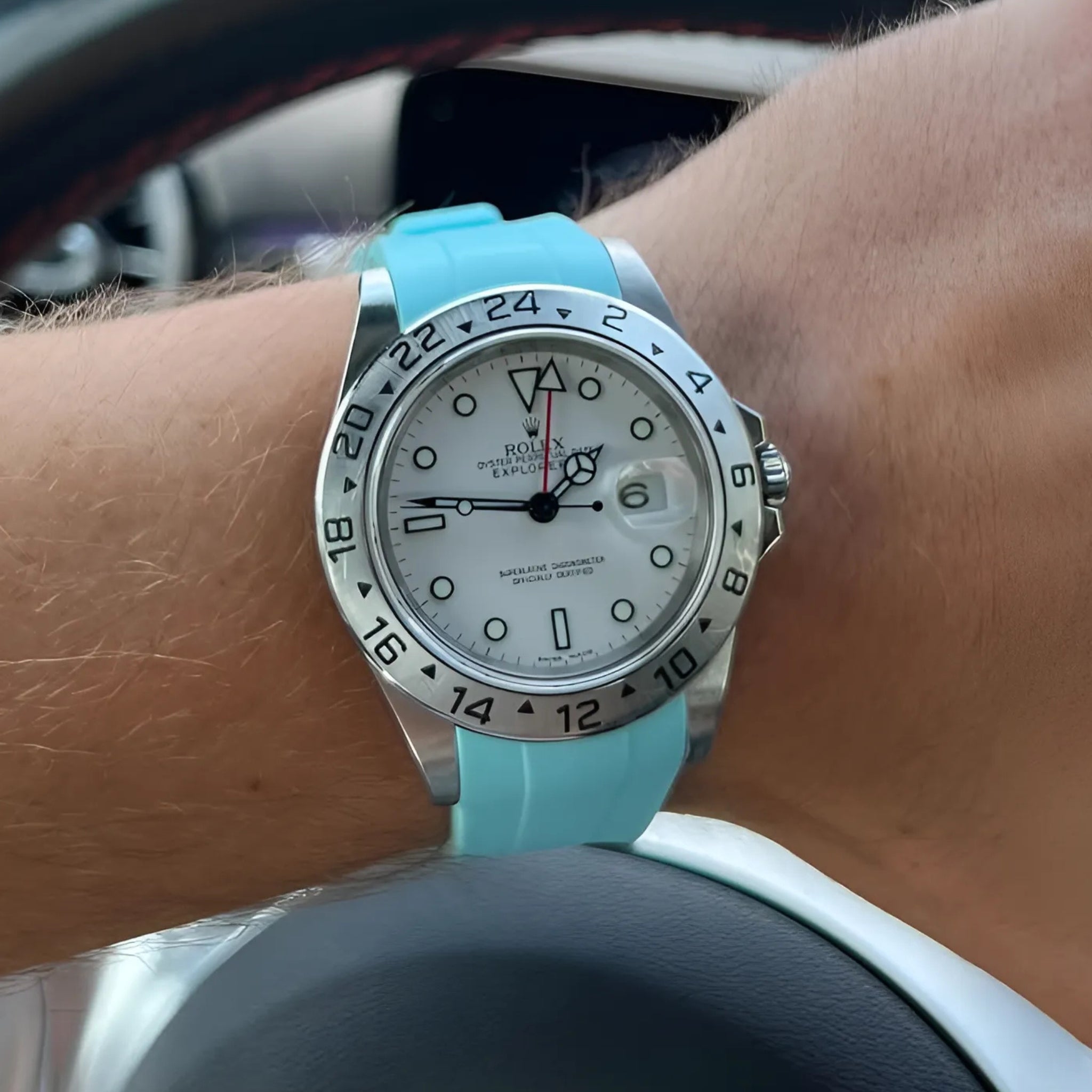 Kautschukarmband für Rolex Explorer II – Türkis - Helvetus DE