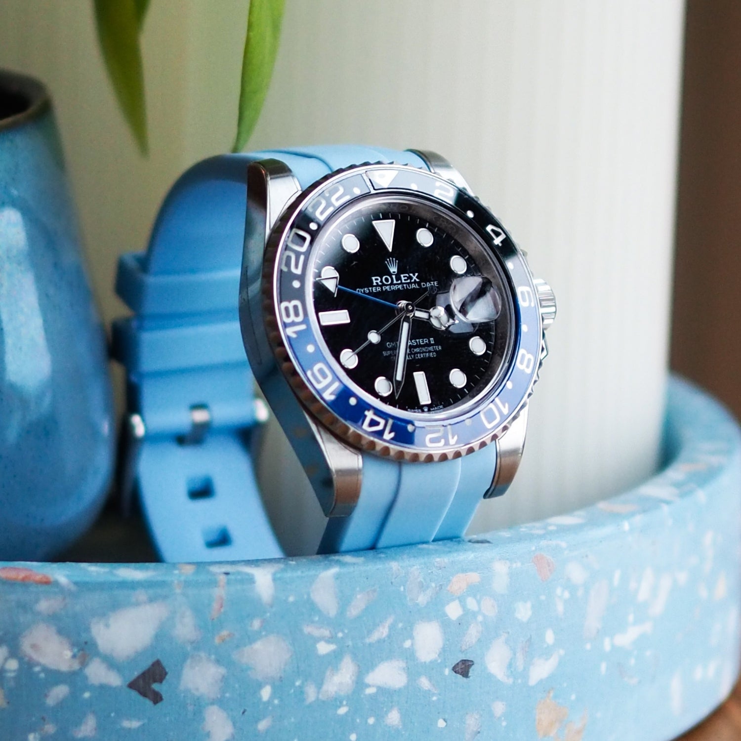 Kautschukarmband für Rolex GMT - Master II – Baby Blau - Helvetus DE