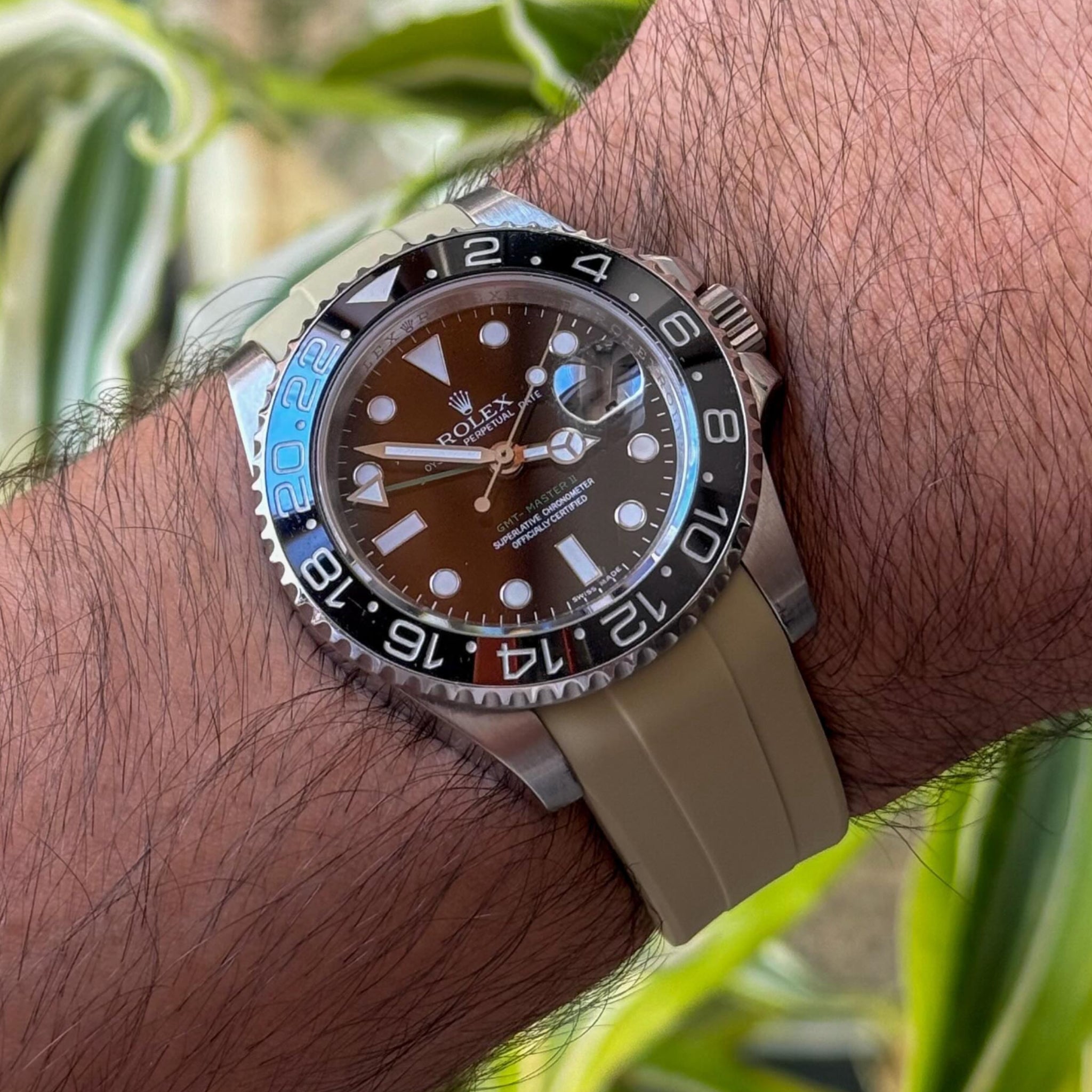 Kautschukarmband für Rolex GMT - Master II – Beige - Helvetus DE