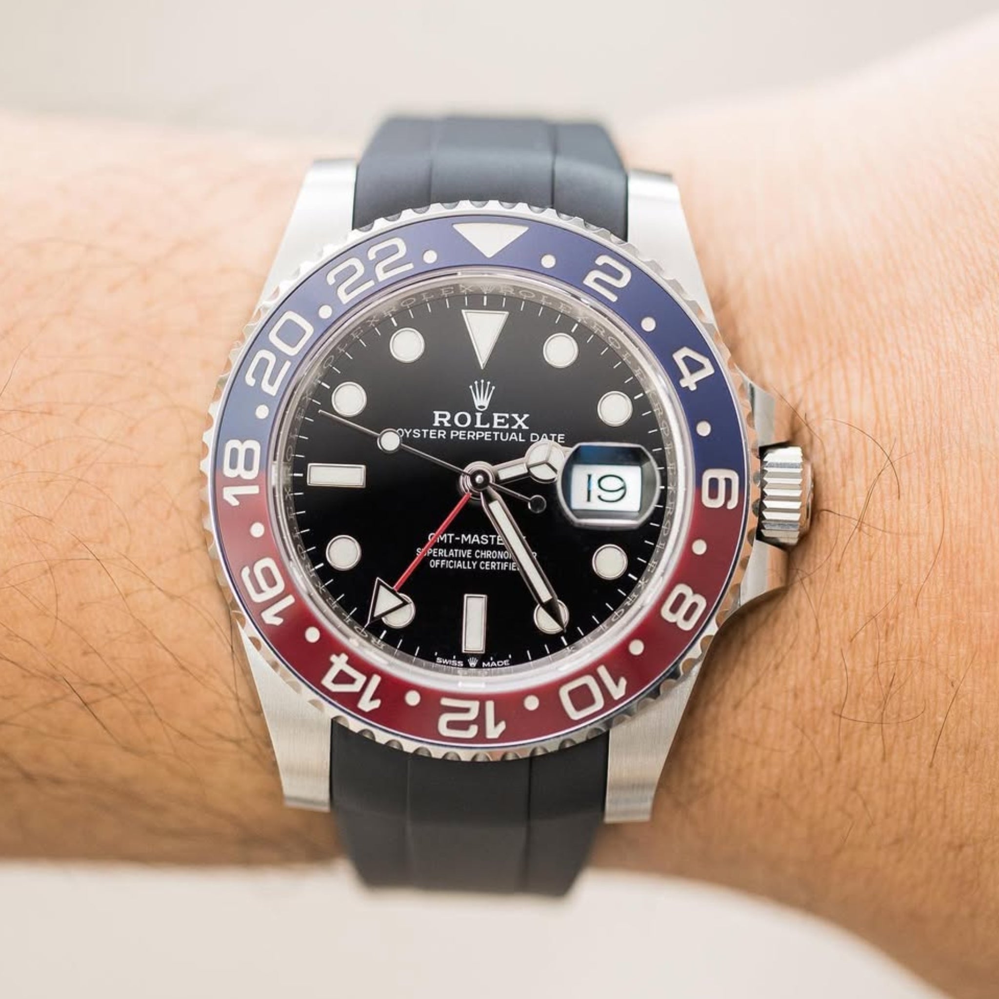 Kautschukarmband für Rolex GMT - Master II – Schwarz - Helvetus DE