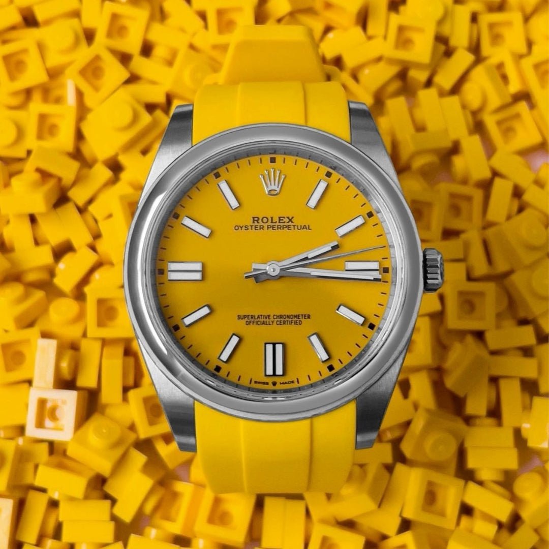 Kautschukarmband für Rolex Oyster Perpetual 36mm – Gelb - Helvetus DE