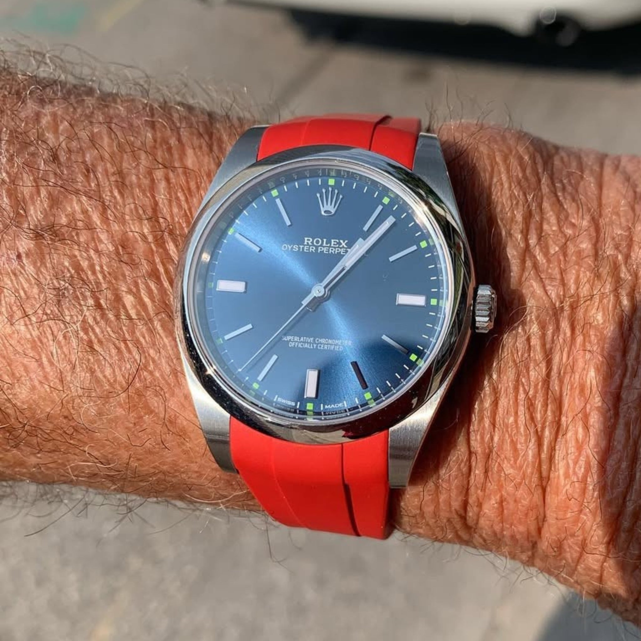 Kautschukarmband für Rolex Oyster Perpetual 41mm – Rot - Helvetus DE