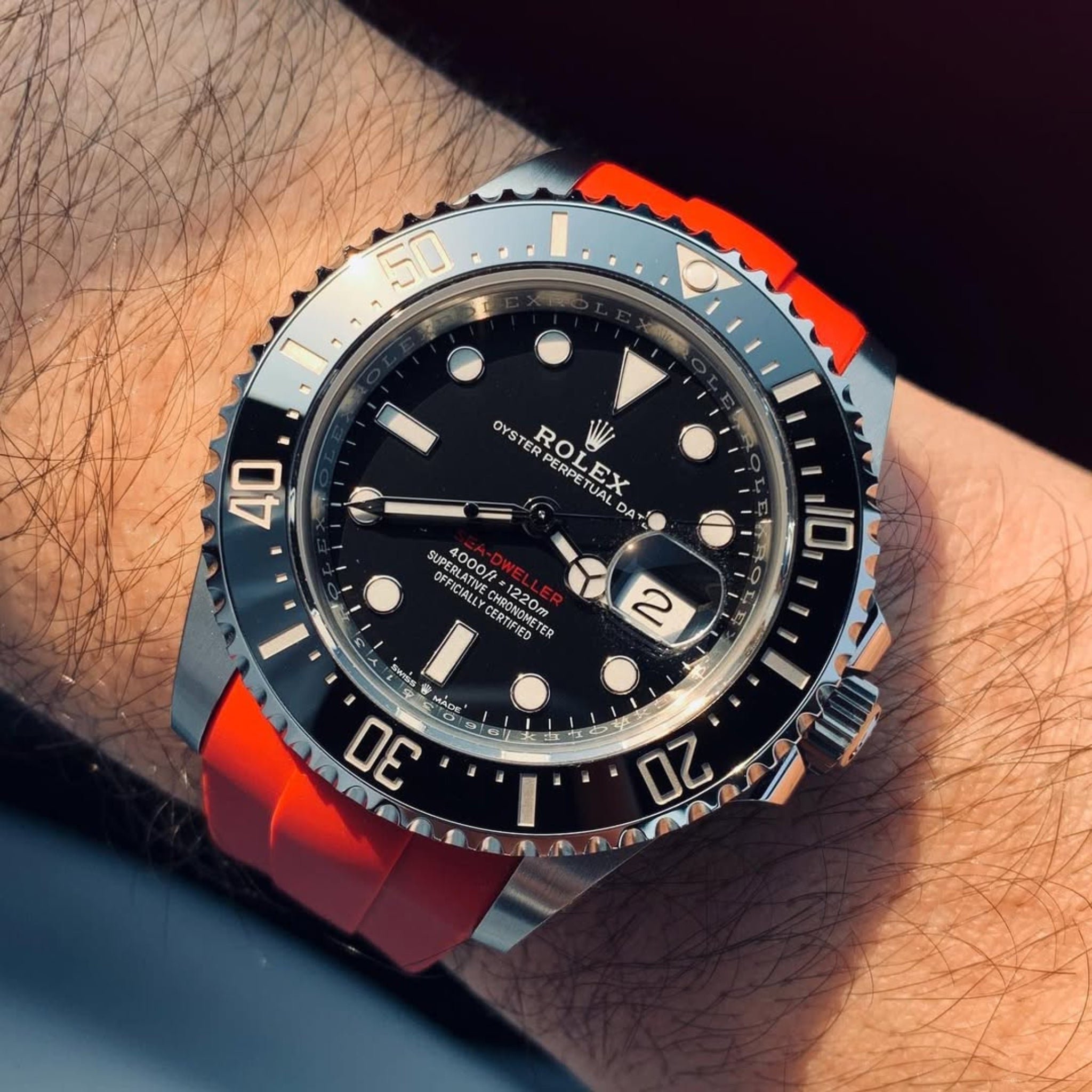 Kautschukarmband für Rolex Sea - Dweller – Orange - Helvetus DE