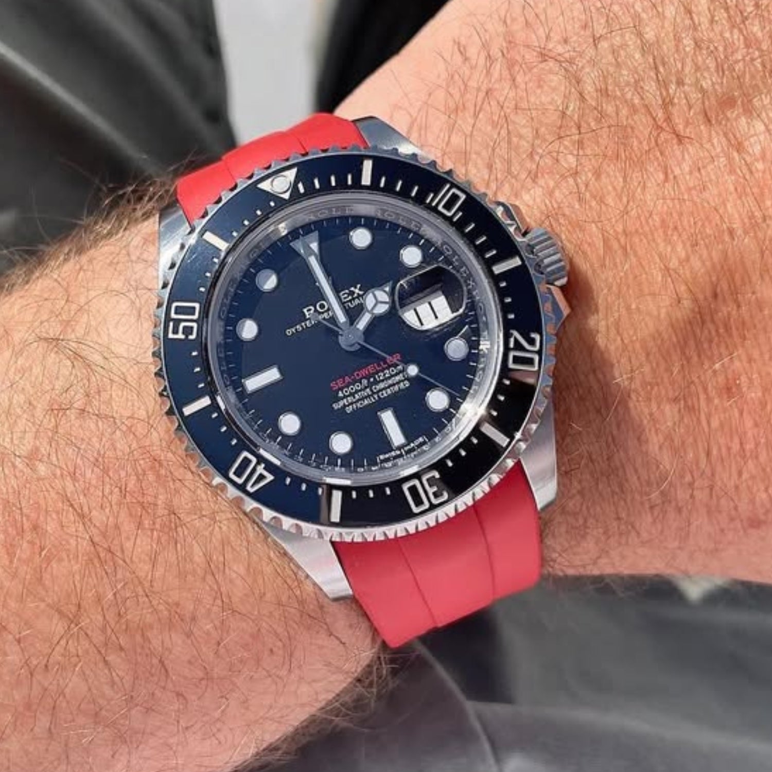 Kautschukarmband für Rolex Sea - Dweller – Rot - Helvetus DE