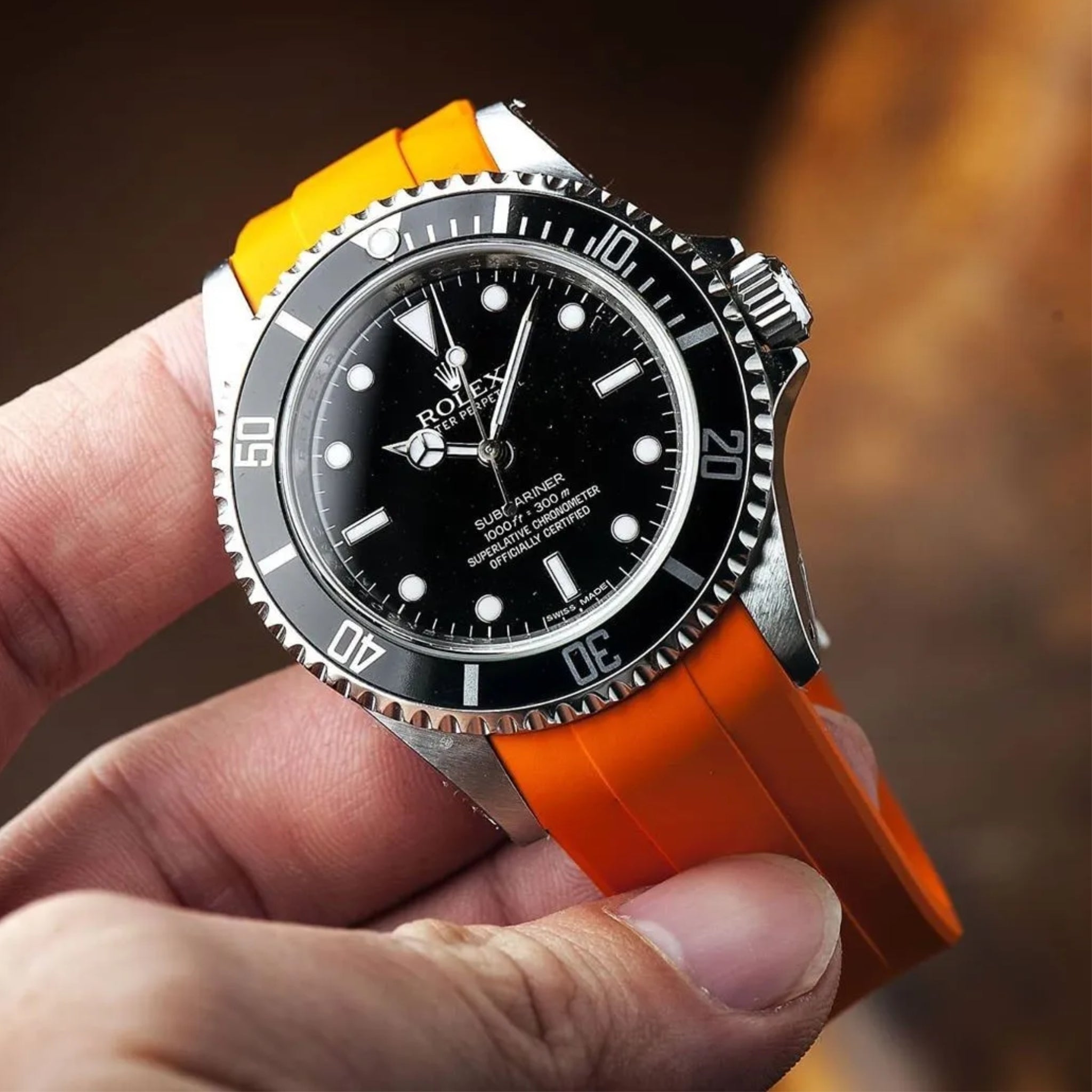 Kautschukarmband – für Rolex Submariner – Orange - Helvetus DE