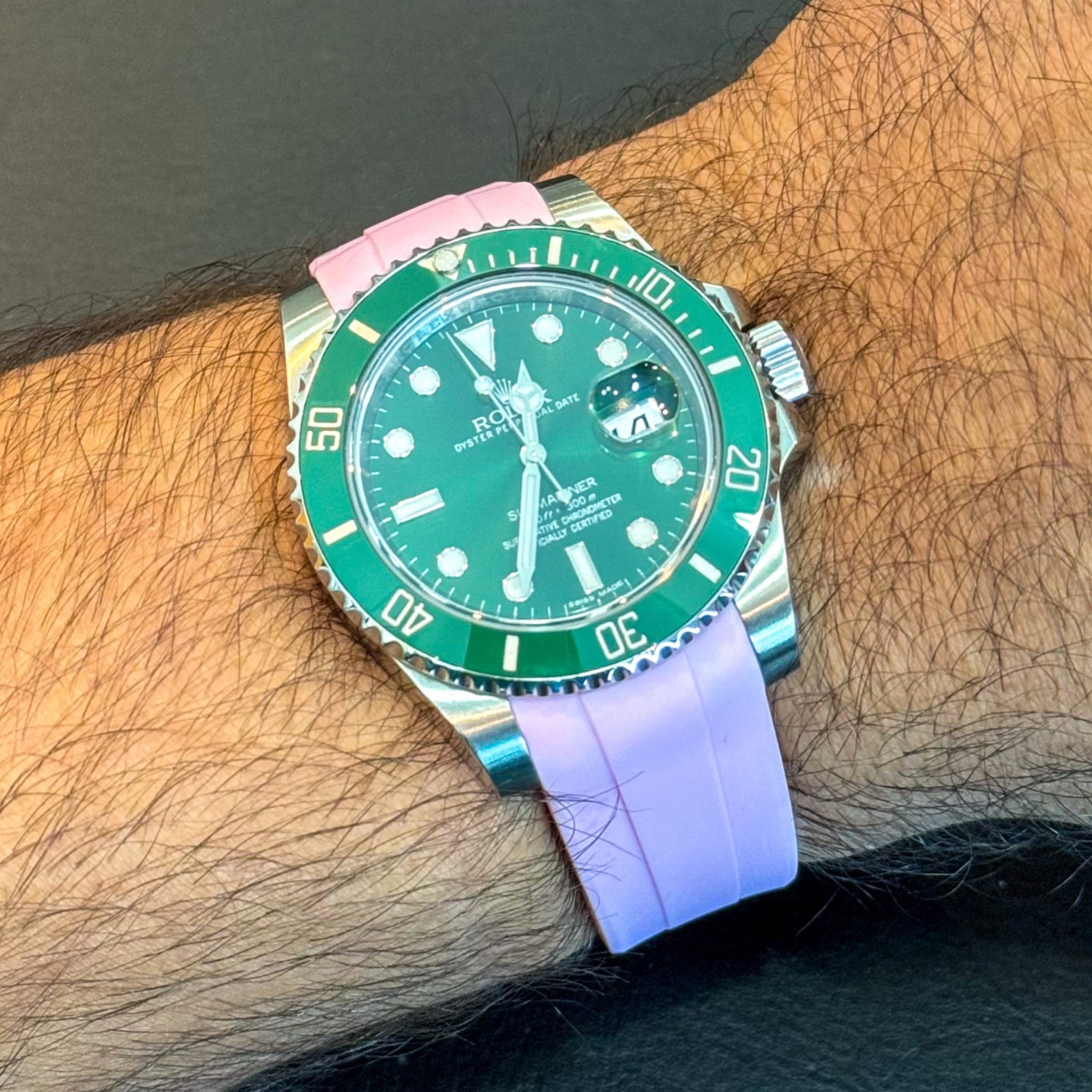 Kautschukarmband – für Rolex Submariner – Pink - Helvetus DE
