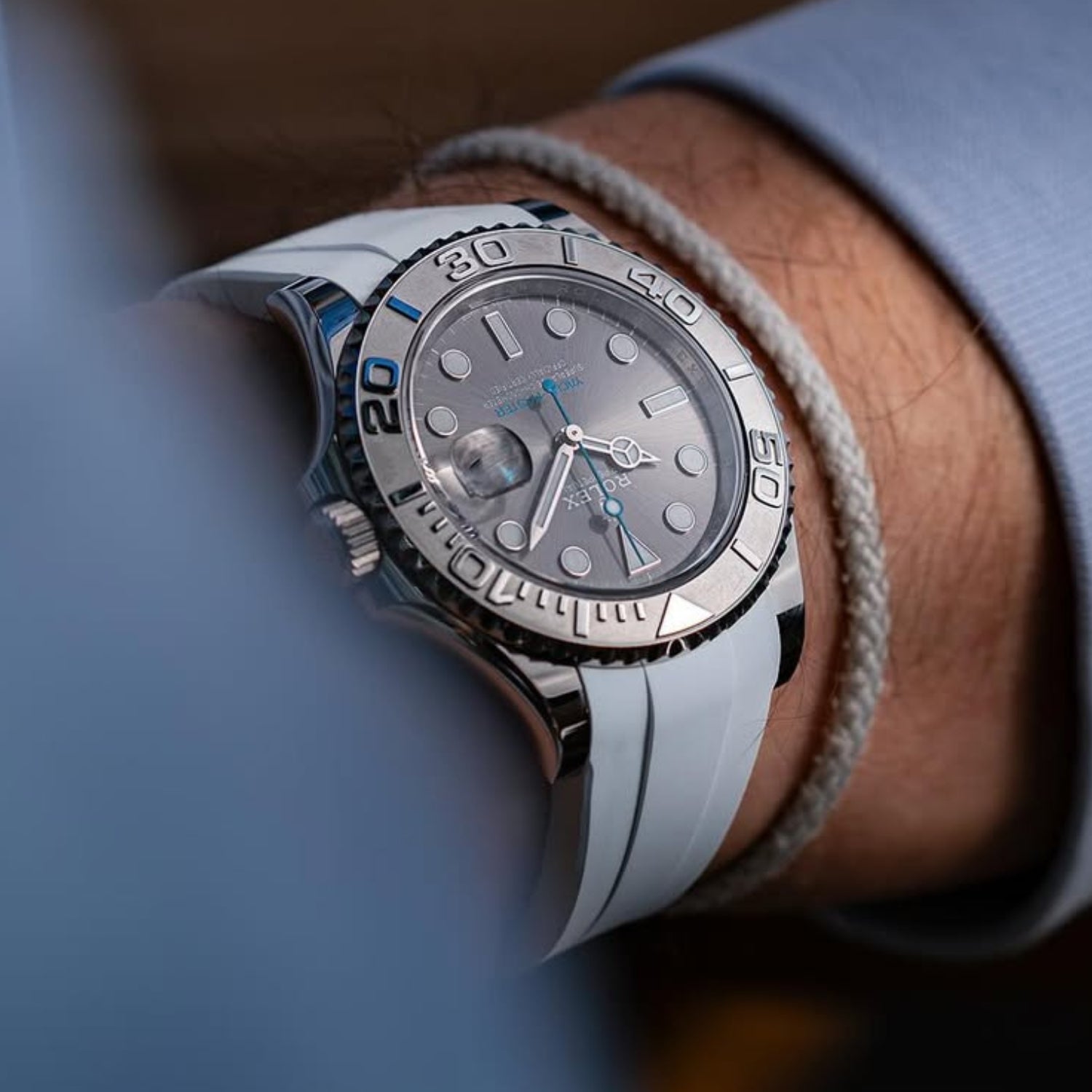 Kautschukarmband für Rolex Yacht - Master 40mm/42mm/37mm – Weiss - Helvetus DE