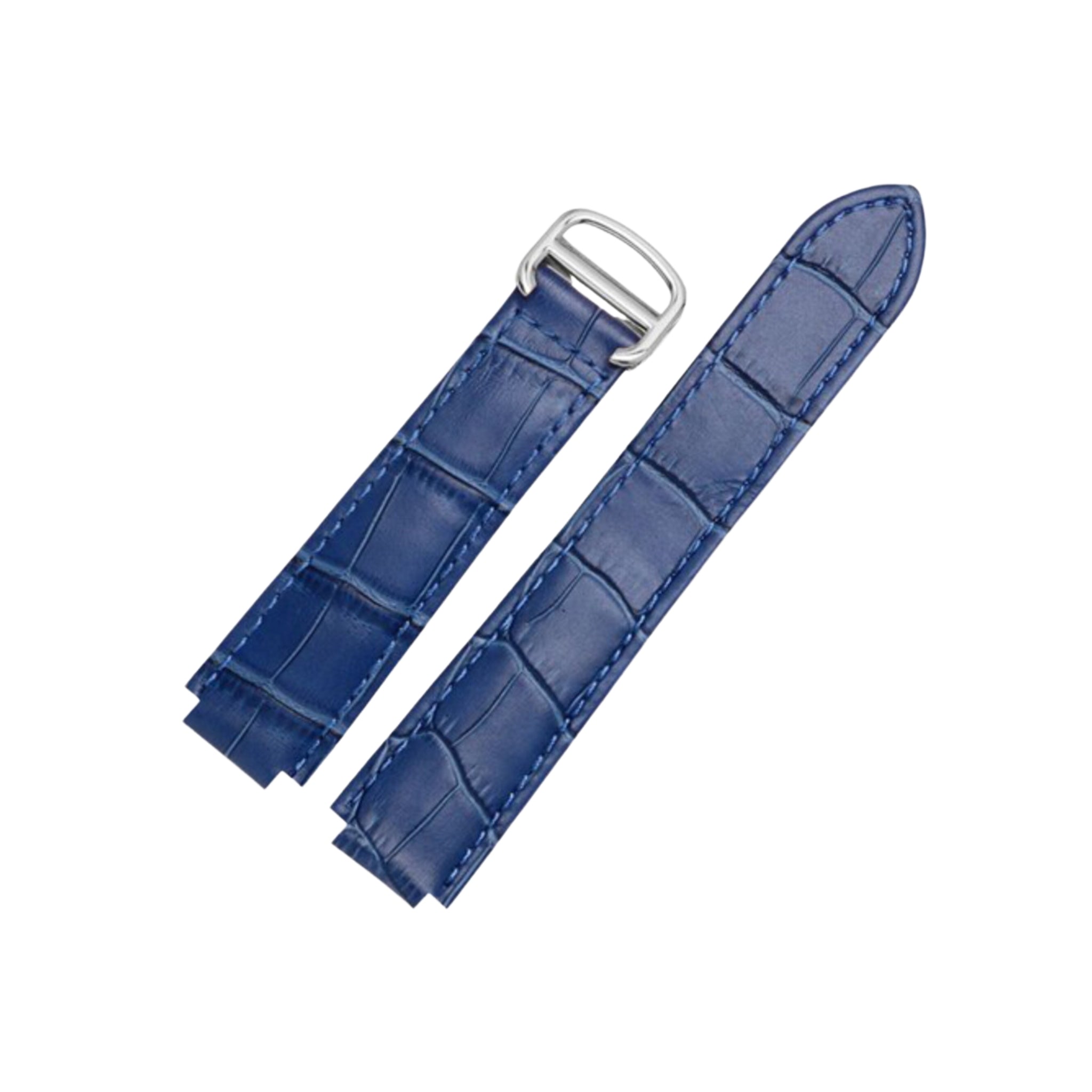 Leather Strap - For Cartier Ballon Bleu - Blue - Helvetus