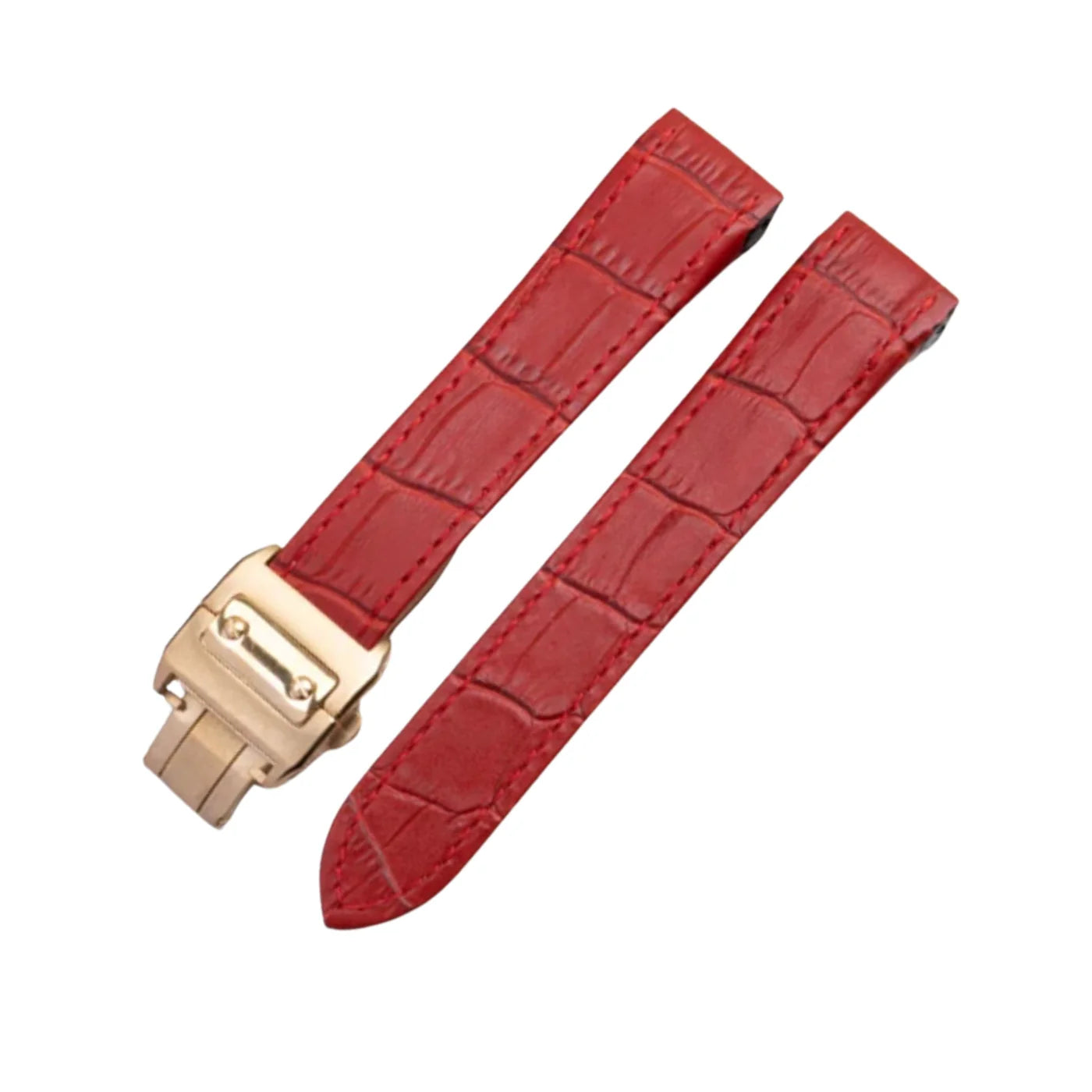 Leder Armband - für Cartier Santos 100 - Rot