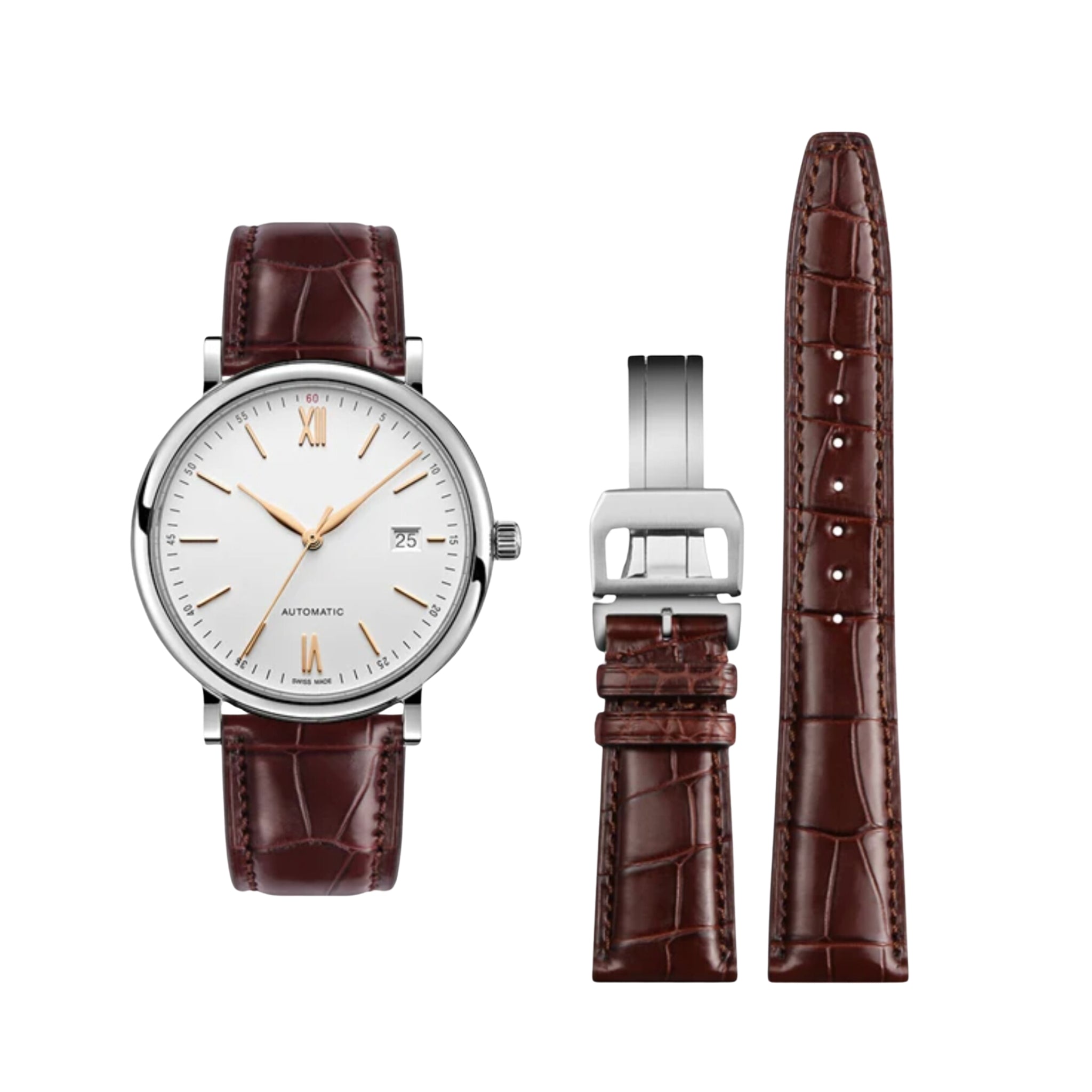 Leather Strap - For IWC Portofino/ Portugieser - Brown - Helvetus