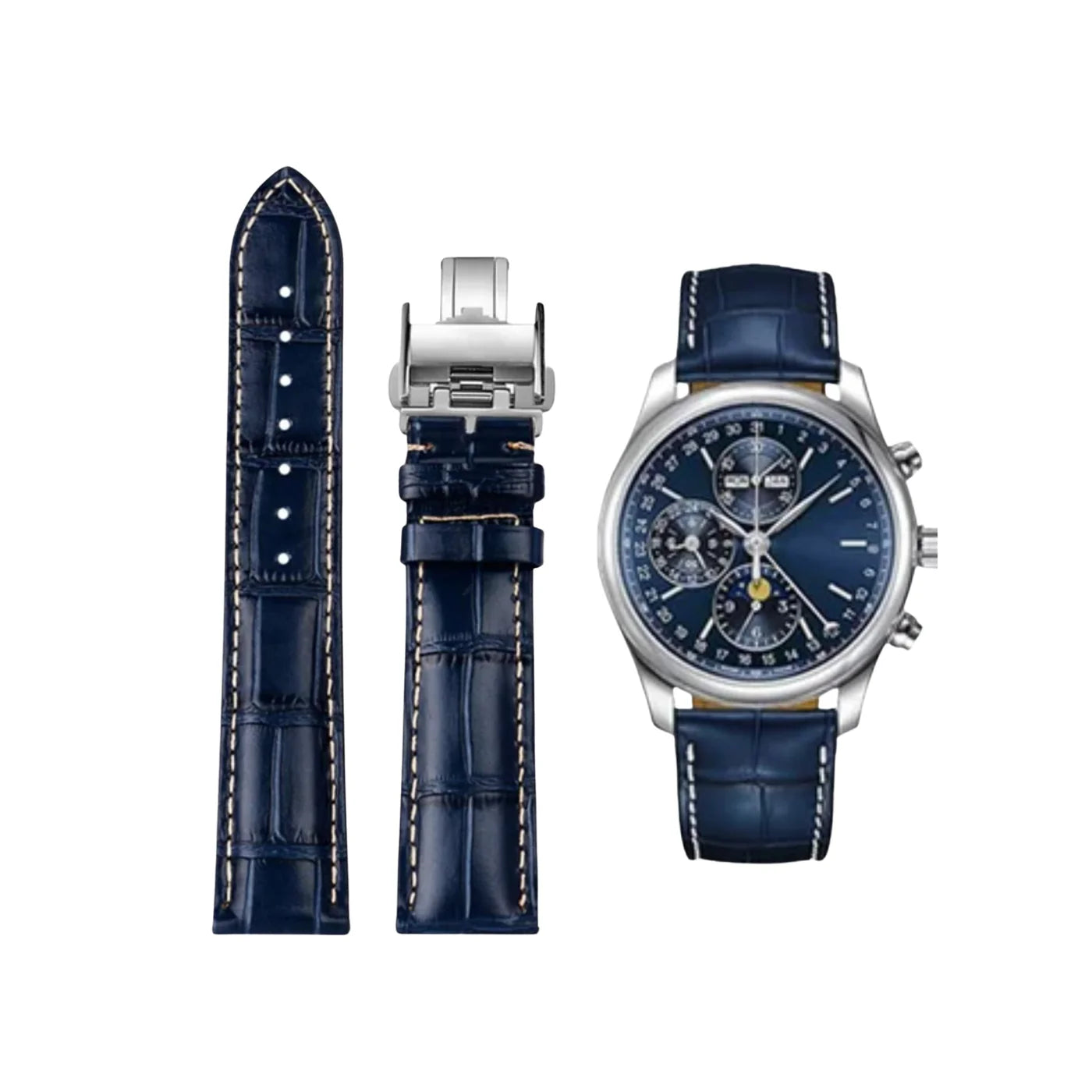 Lederarmband – Für Longines Master Collection – Blau