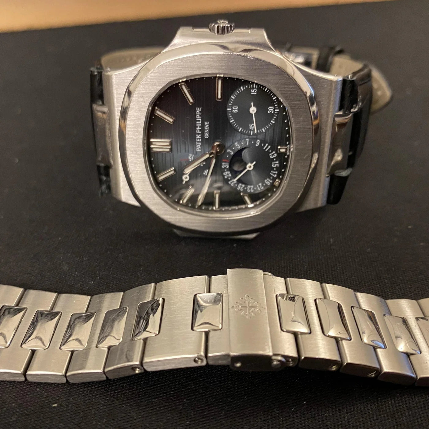 Lederarmband – Für Patek Philippe Nautilus – Schwarz