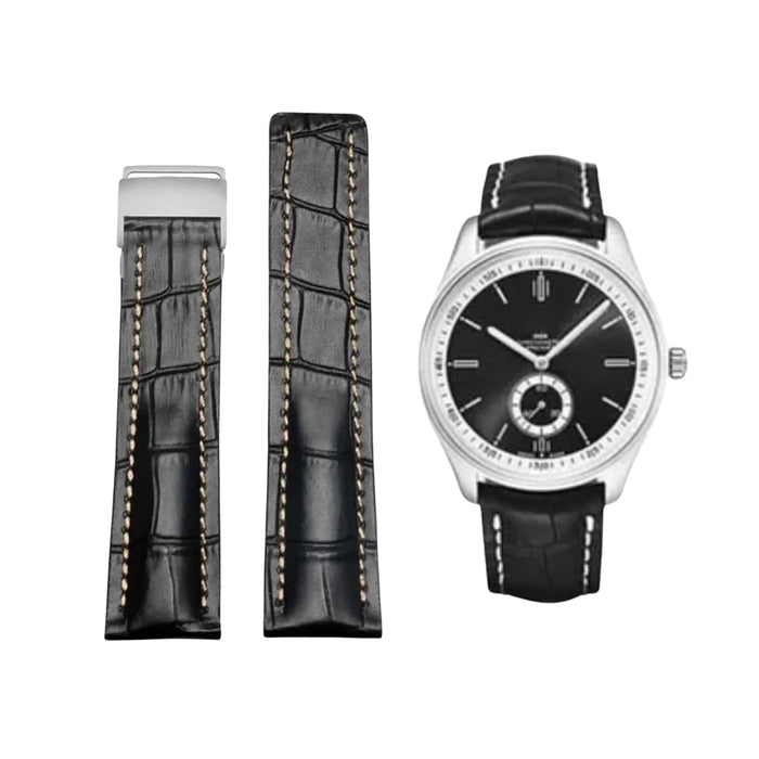 Leder Armband - für Breitling Uhren - Schwarz - Helvetus DE