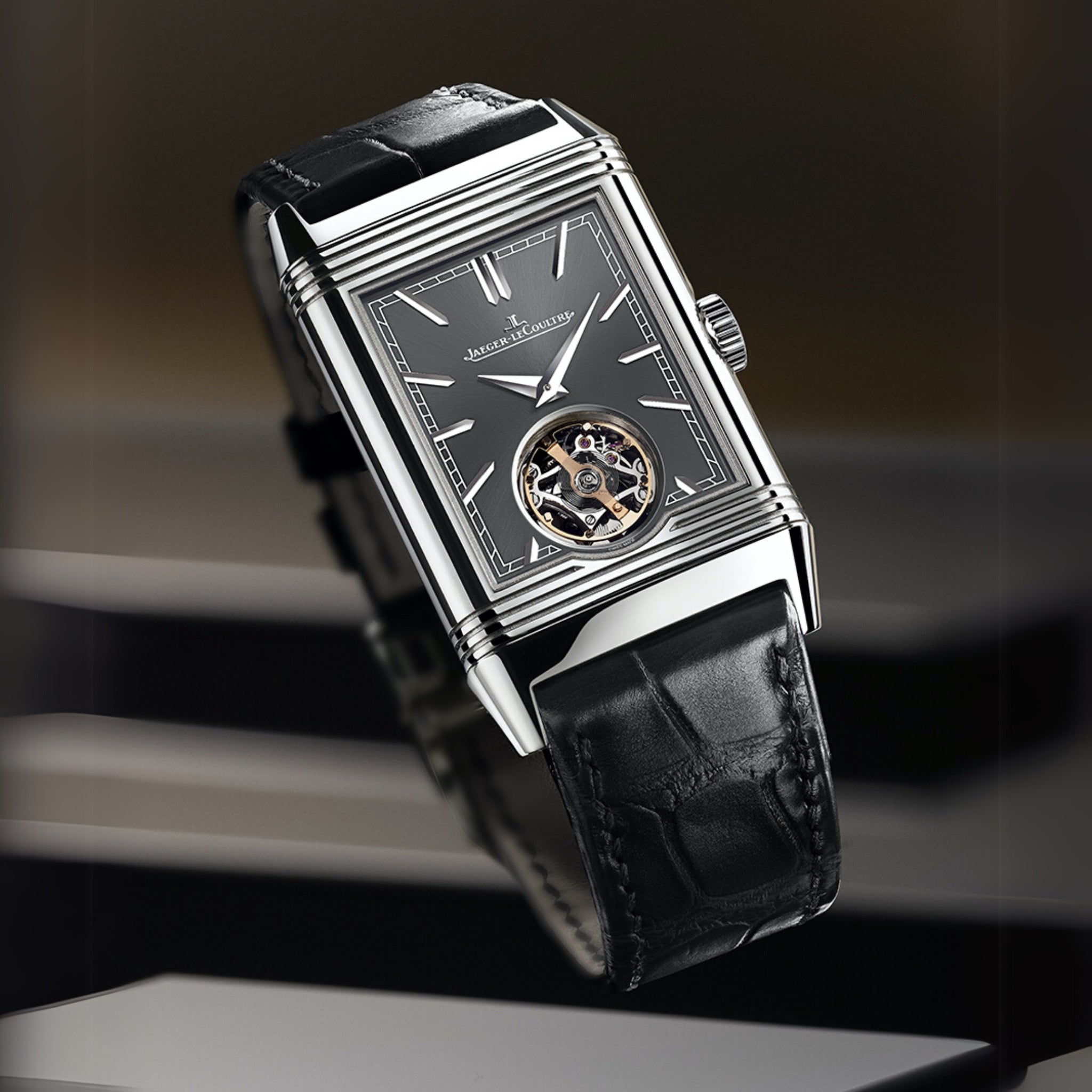 Lederarmband – Für Jaeger - LeCoultre (JLC) Reverso – Schwarz - Helvetus DE