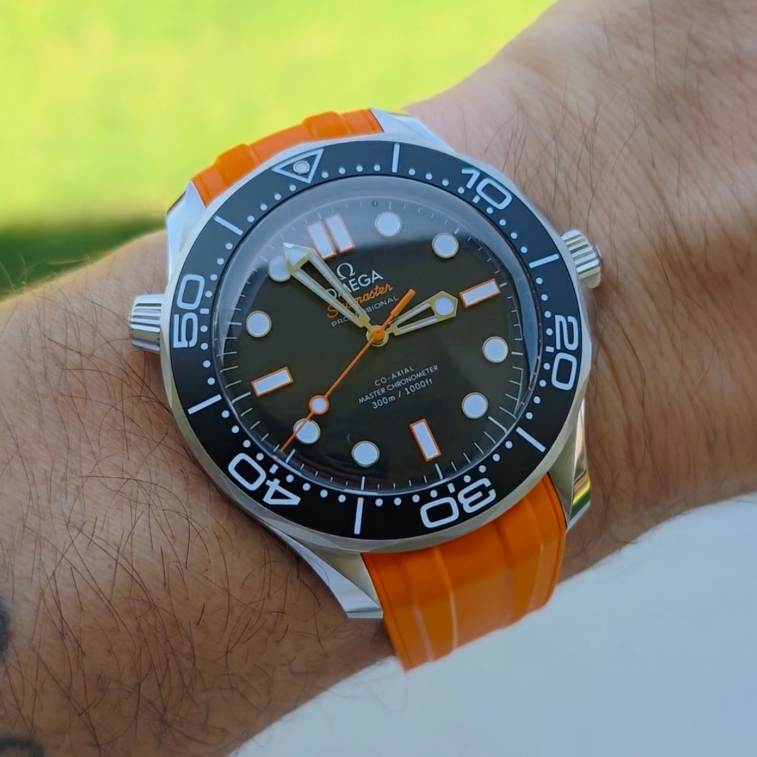 Omega Seamaster (Diver) 300M Kautschukarmband – Orange - Helvetus DE