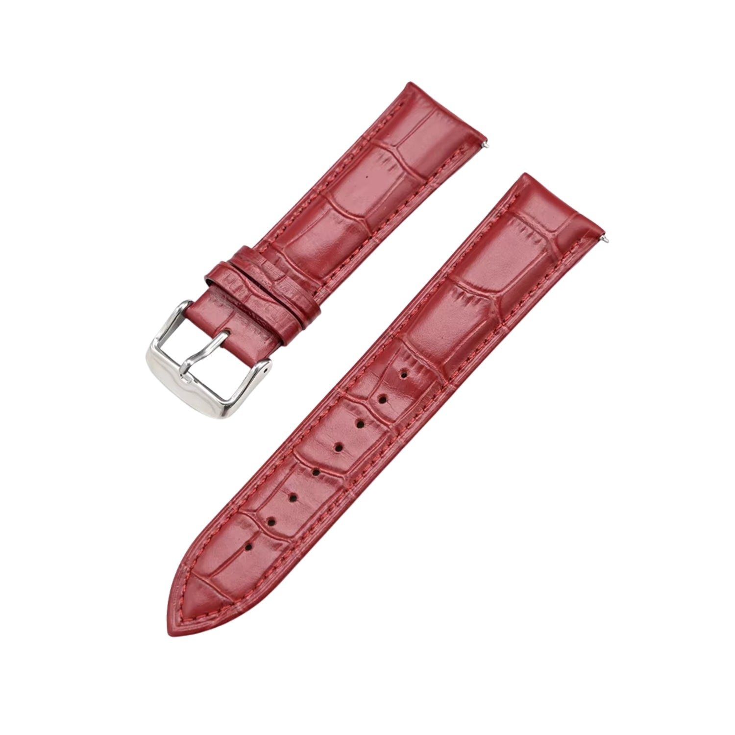 Rotes Alligator Leder Uhrenarmband – Handgefertigtes Ersatzband – Helvetus® - Helvetus DE