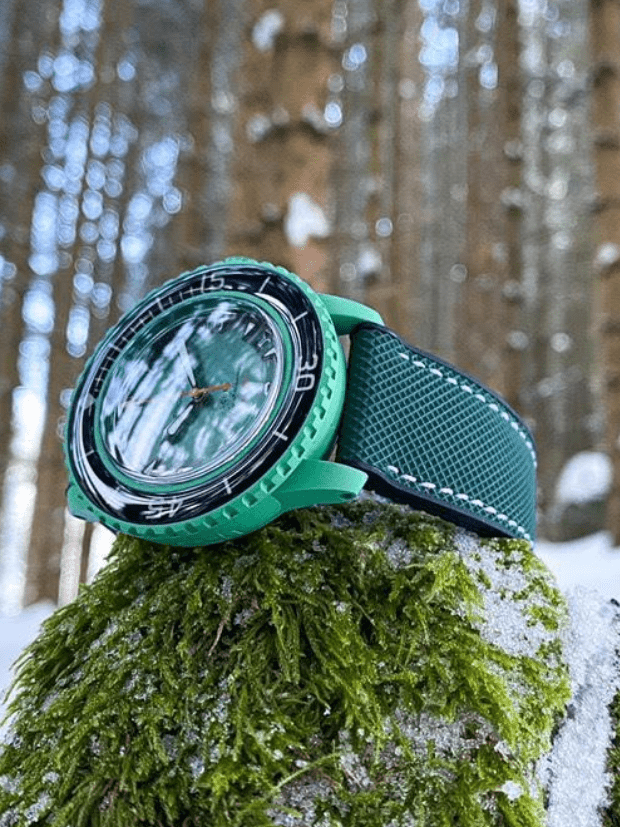 Rubber Strap - For Blancpain X Swatch - Basil Green - Helvetus