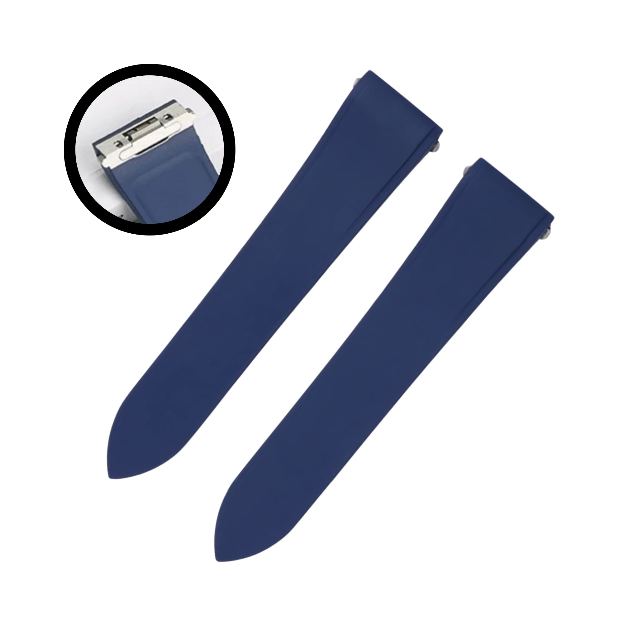 Rubber Strap - For Cartier Santos - Blue - Helvetus