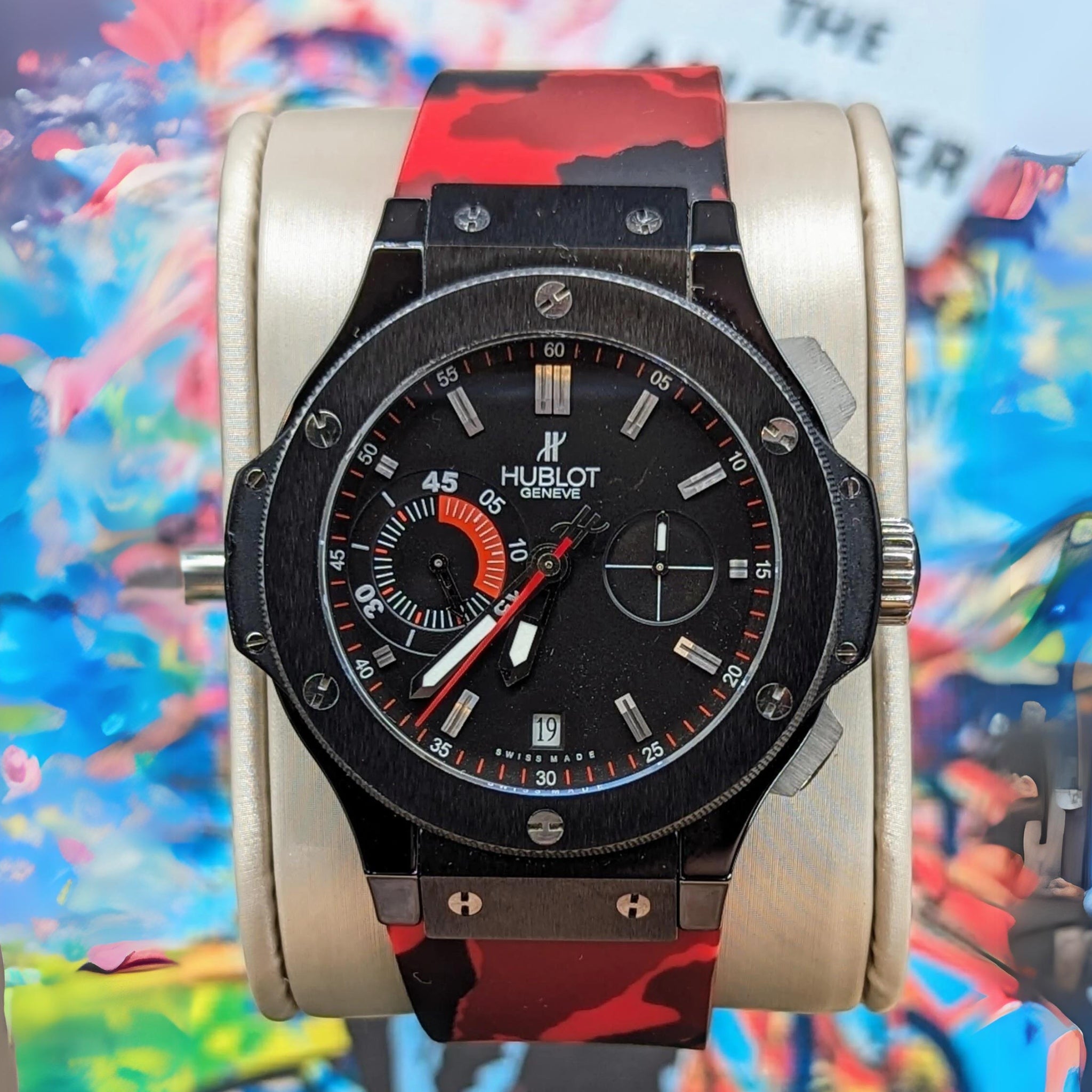 Rubber Strap - For Hublot Big Bang 44mm - Red Camo - Helvetus