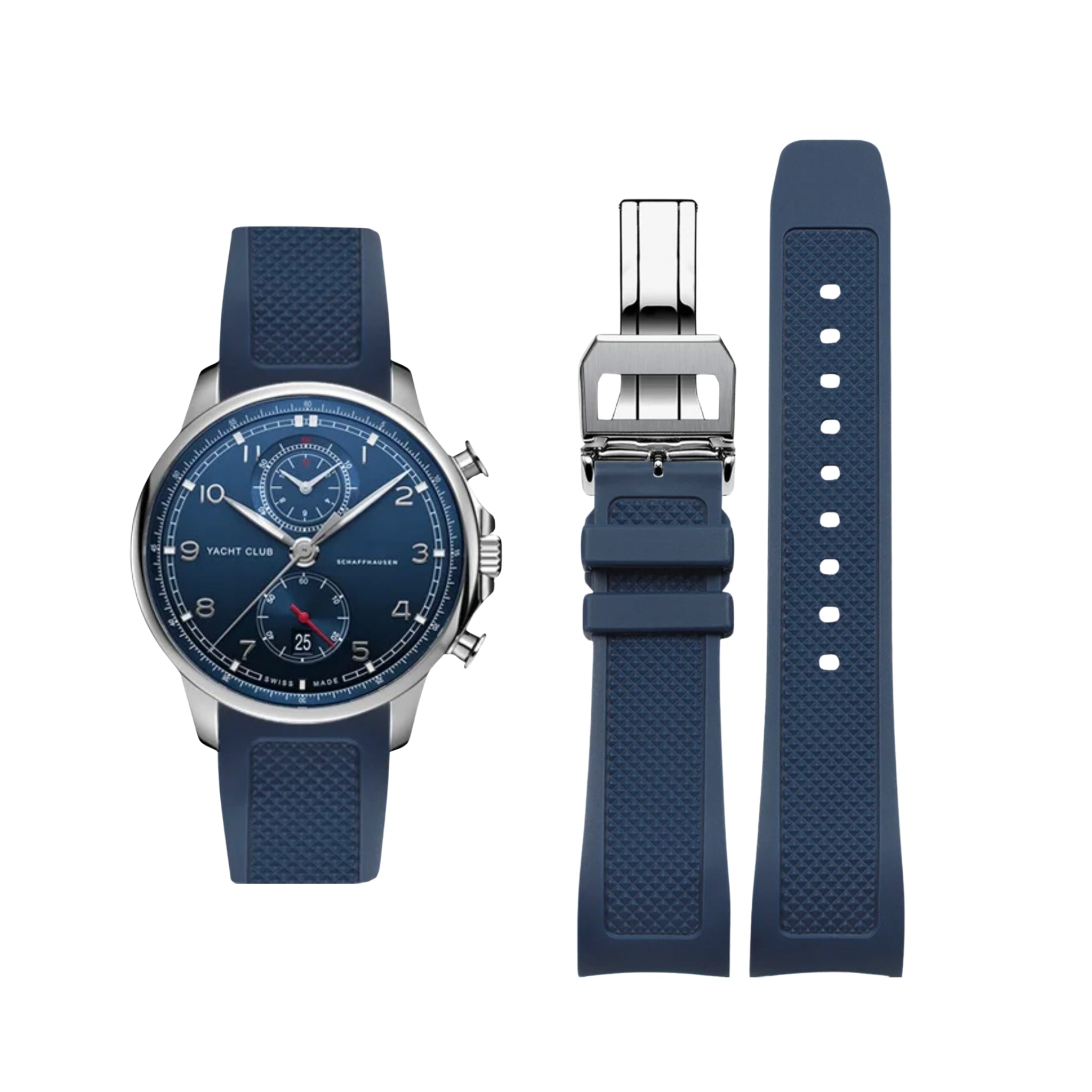 Rubber Strap - For IWC Portugieser - Blue - Helvetus