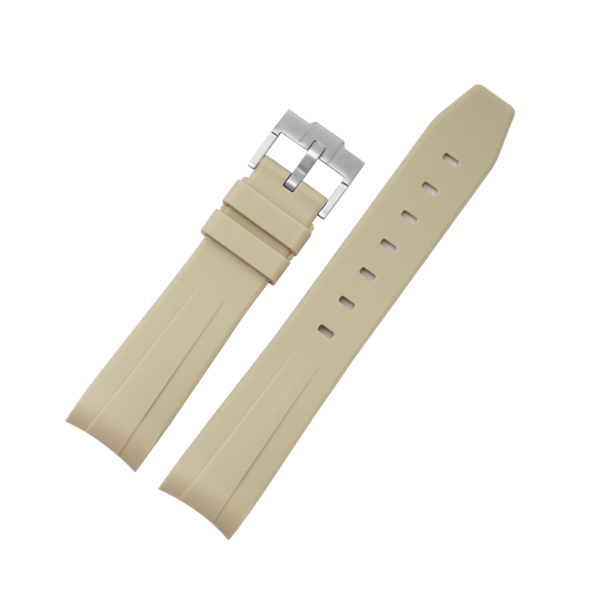 Rubber Strap - For Omega Speedmaster - Beige - Helvetus