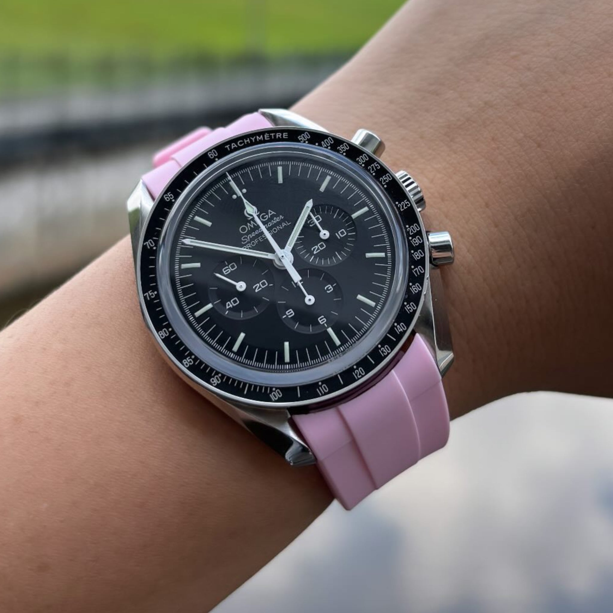 Rubber Strap - For Omega Speedmaster - Pink - Helvetus