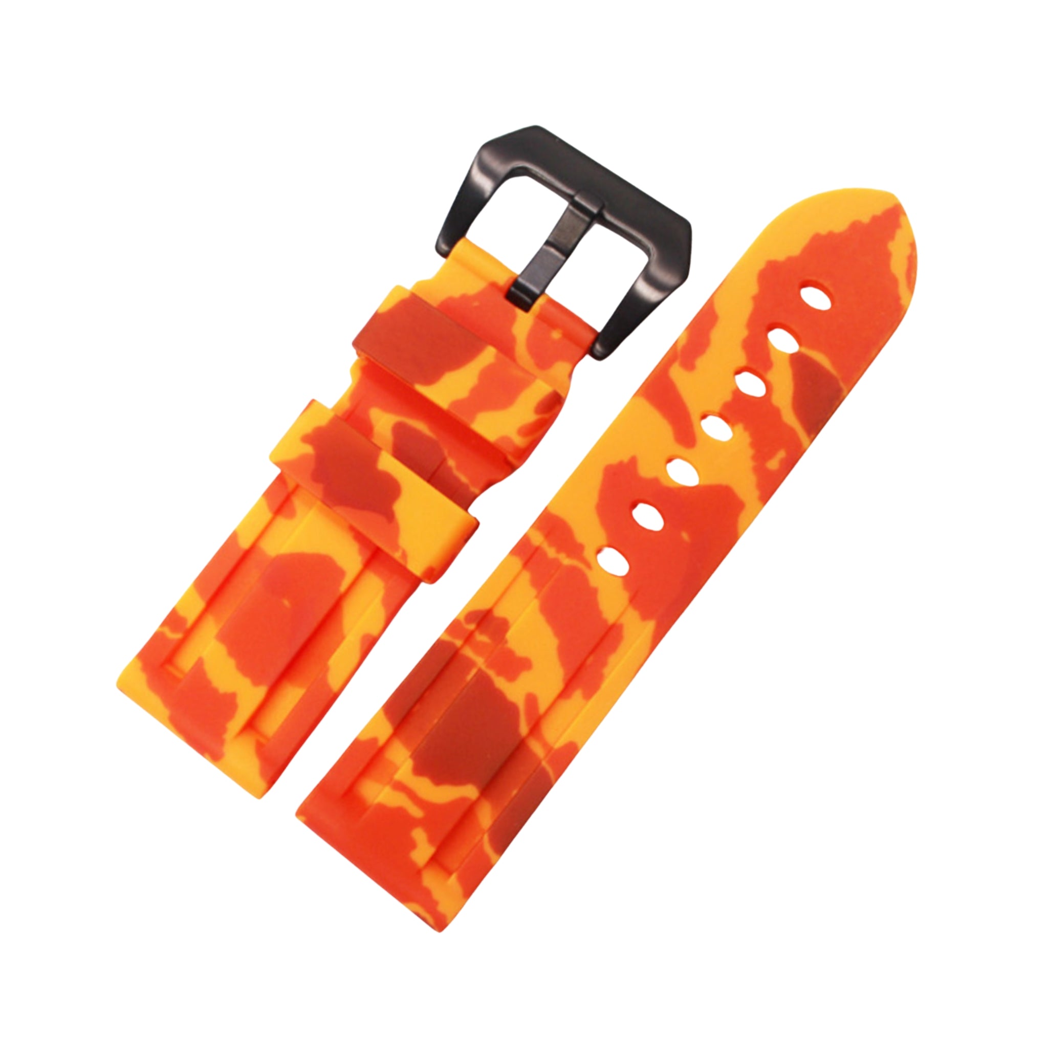 Rubber Strap - For Panerai - Fire Orange Camo - Helvetus