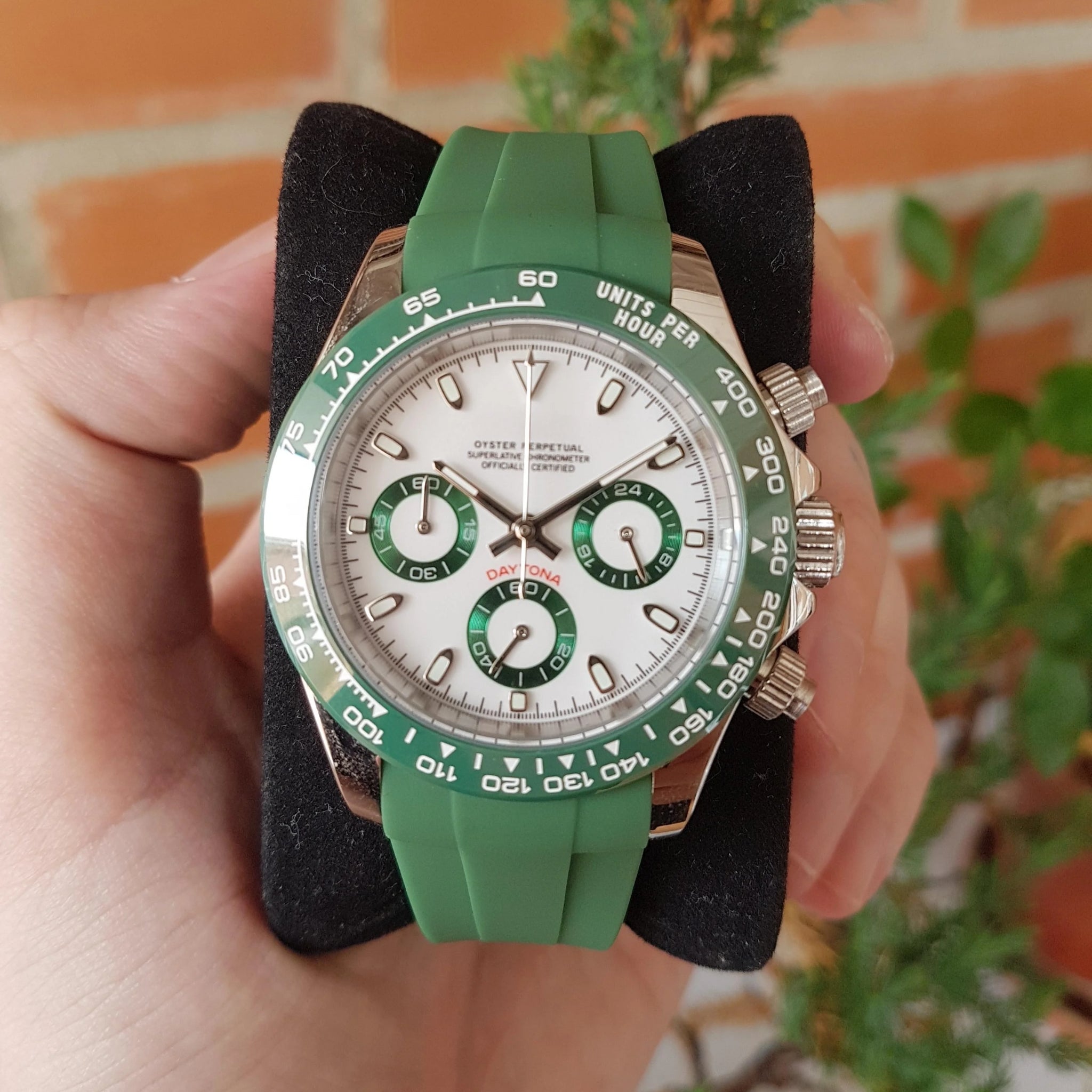 Rubber Strap - For Rolex Daytona - Green - Helvetus