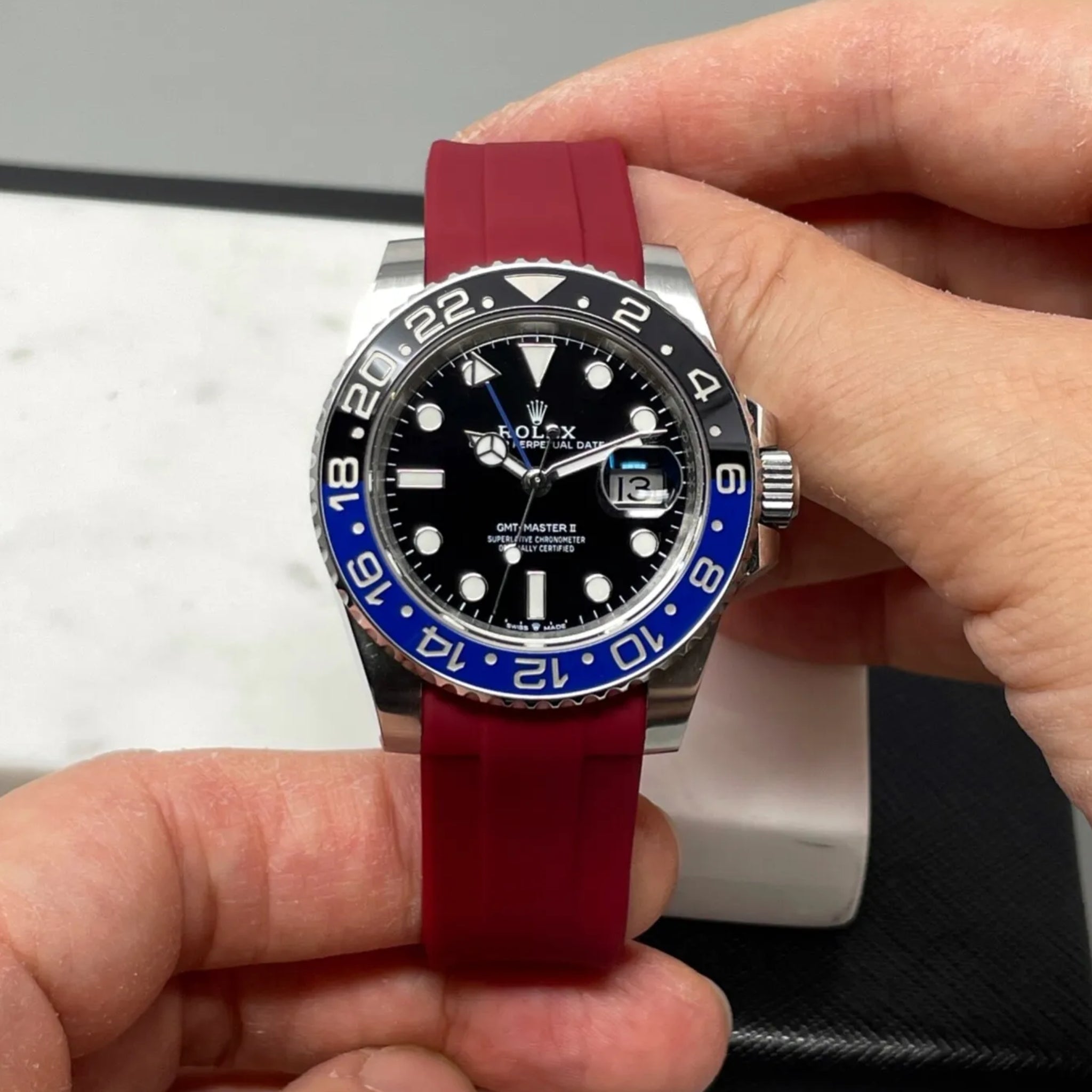 Rubber Strap - For Rolex GMT - Master II - Bordeaux - Helvetus