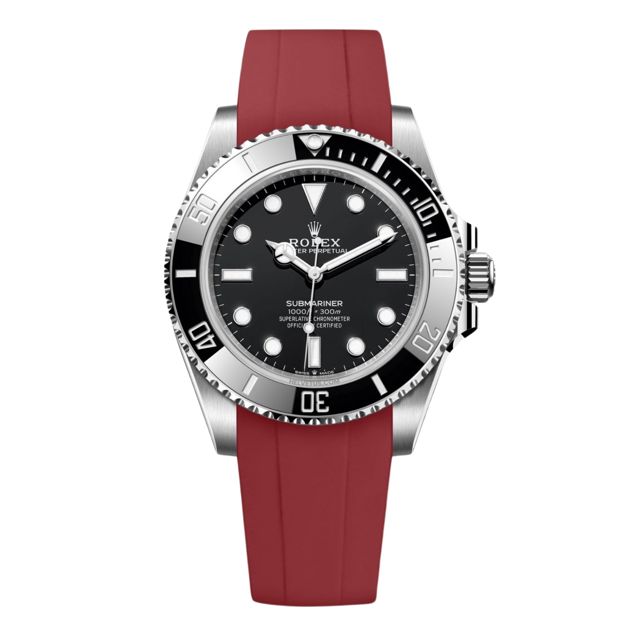 Rubber Strap - For Rolex Submariner - Bordeaux - Helvetus