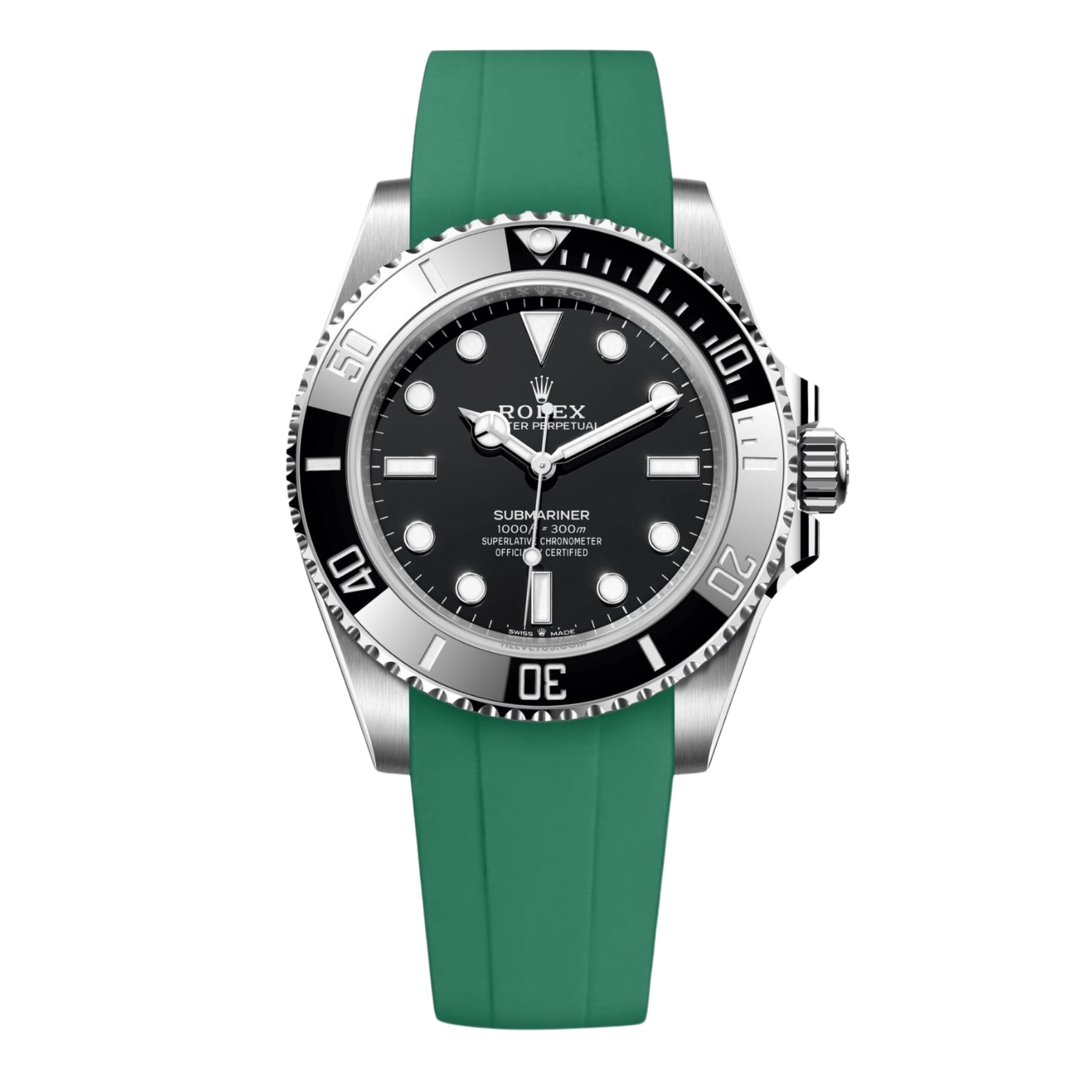 Rubber Strap - For Rolex Submariner - Green - Helvetus