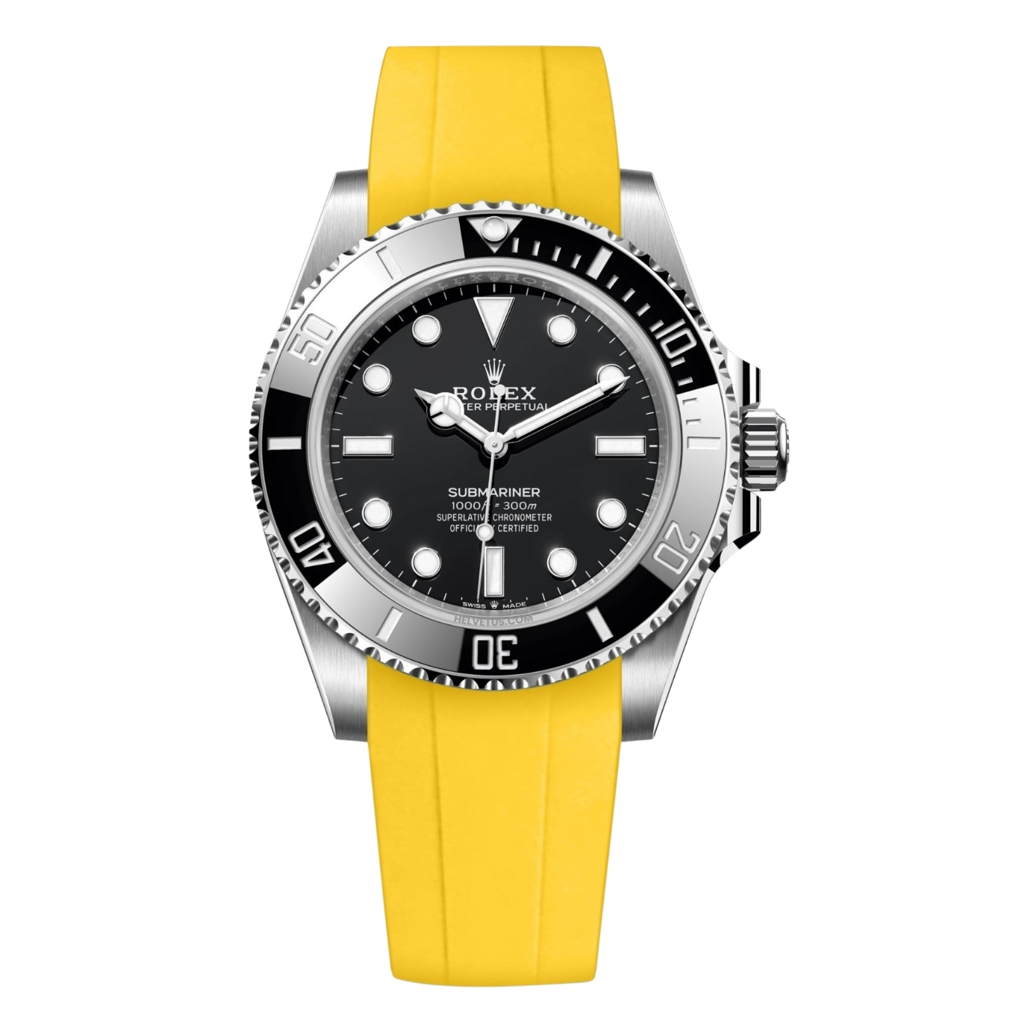 Rubber Strap - For Rolex Submariner - Yellow - Helvetus