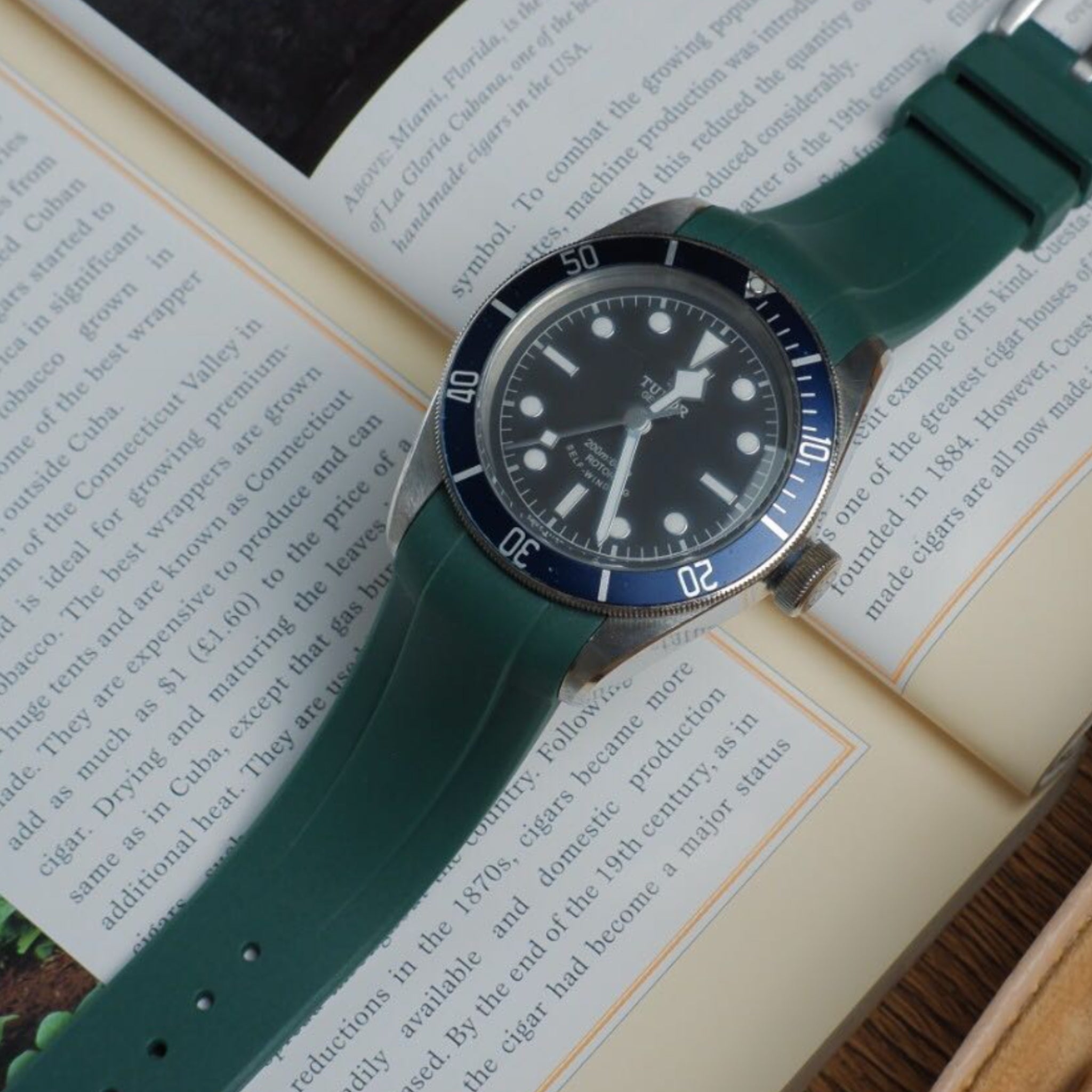 Rubber Strap - For Tudor Pelagos 42 - Green - Helvetus