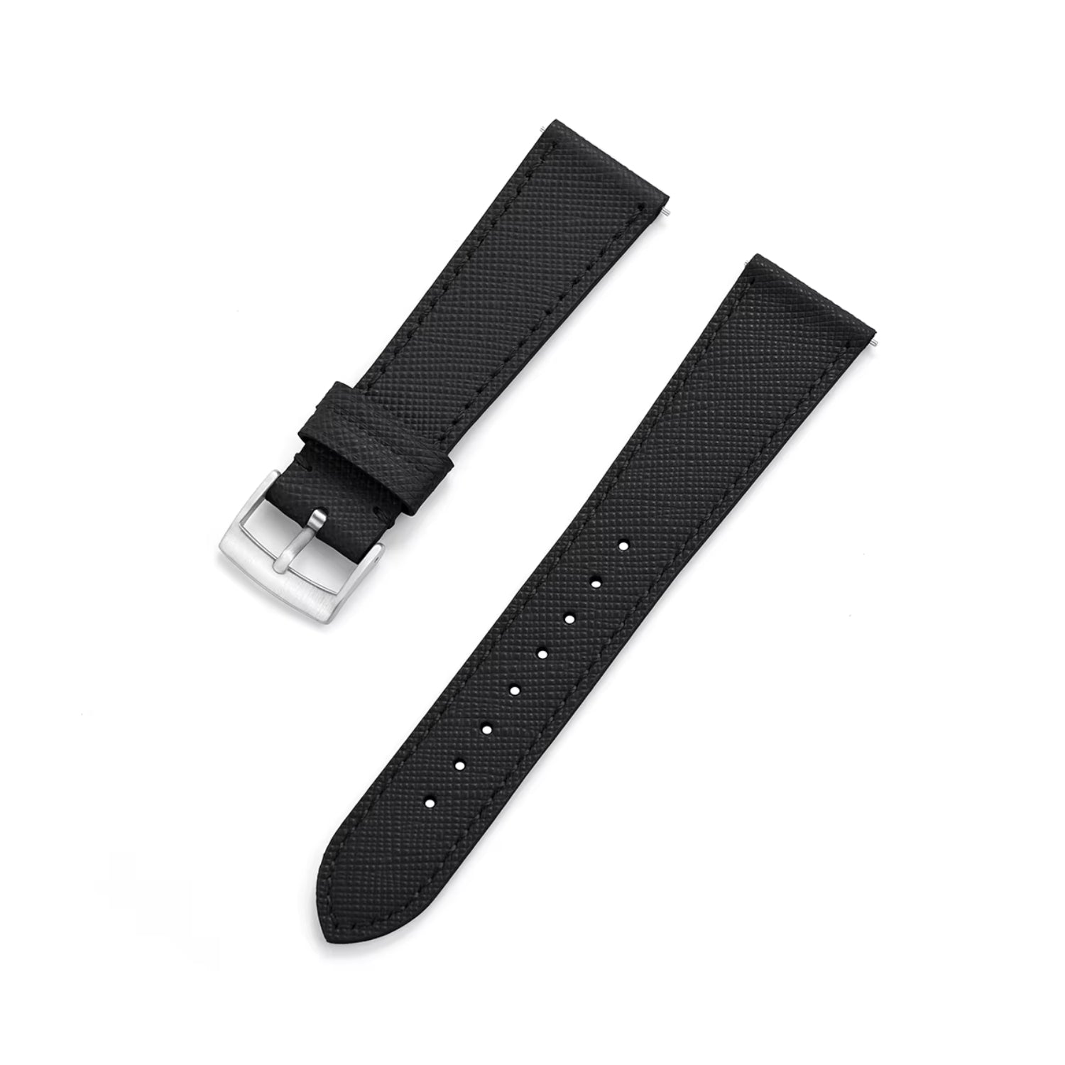 Schwarzes Leder Uhrenarmband – Handgefertigtes Ersatzband – Helvetus® - Helvetus DE