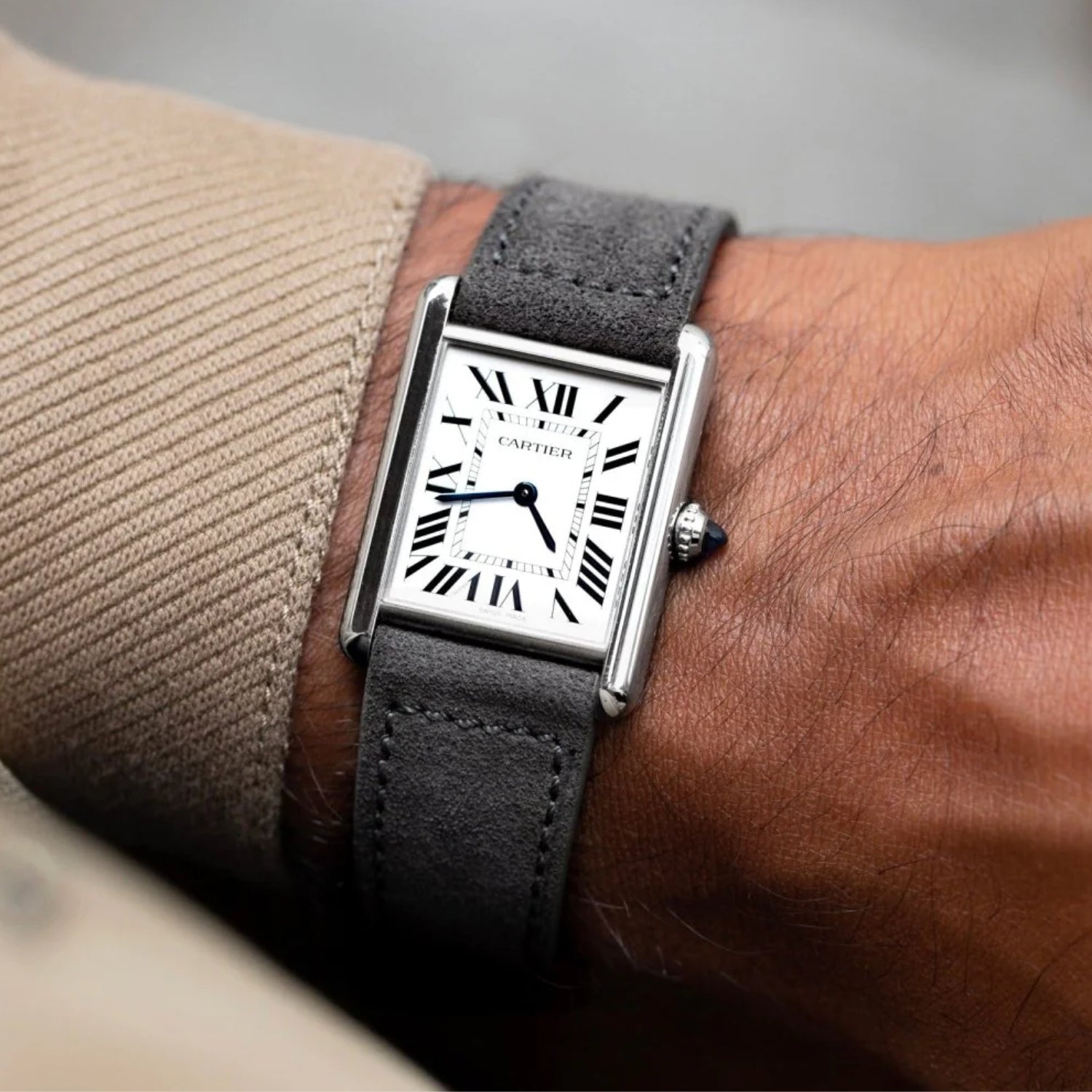 Wildleder Uhrenarmband – Grau – Helvetus®